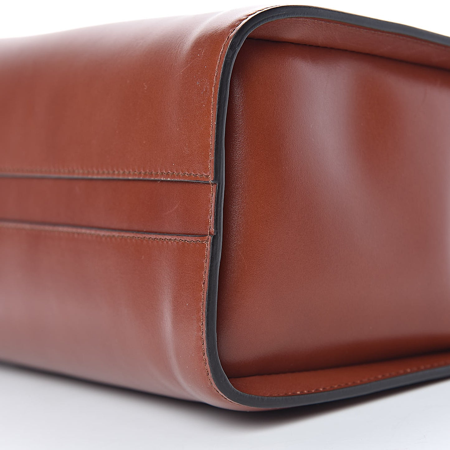 Shiny Calfskin Medium Annie Shoulder Bag Whiskey