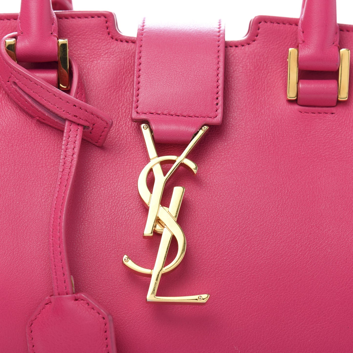 Calfskin Monogram Baby Cabas Fuchsia