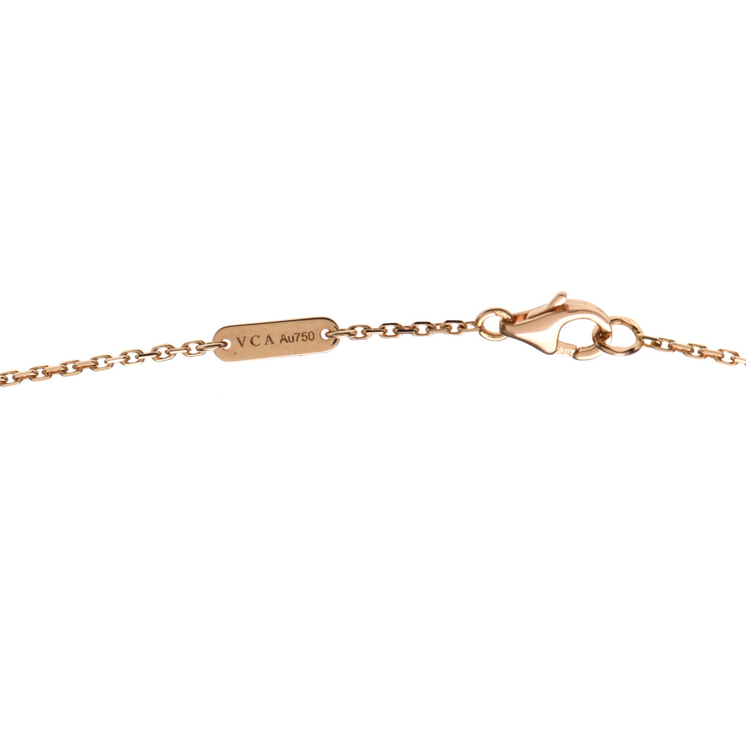 Van Cleef & Arpels 18K Rose Gold Diamond Pink Porcelain Vintage Alhambra Pendant Necklace 6 of 9