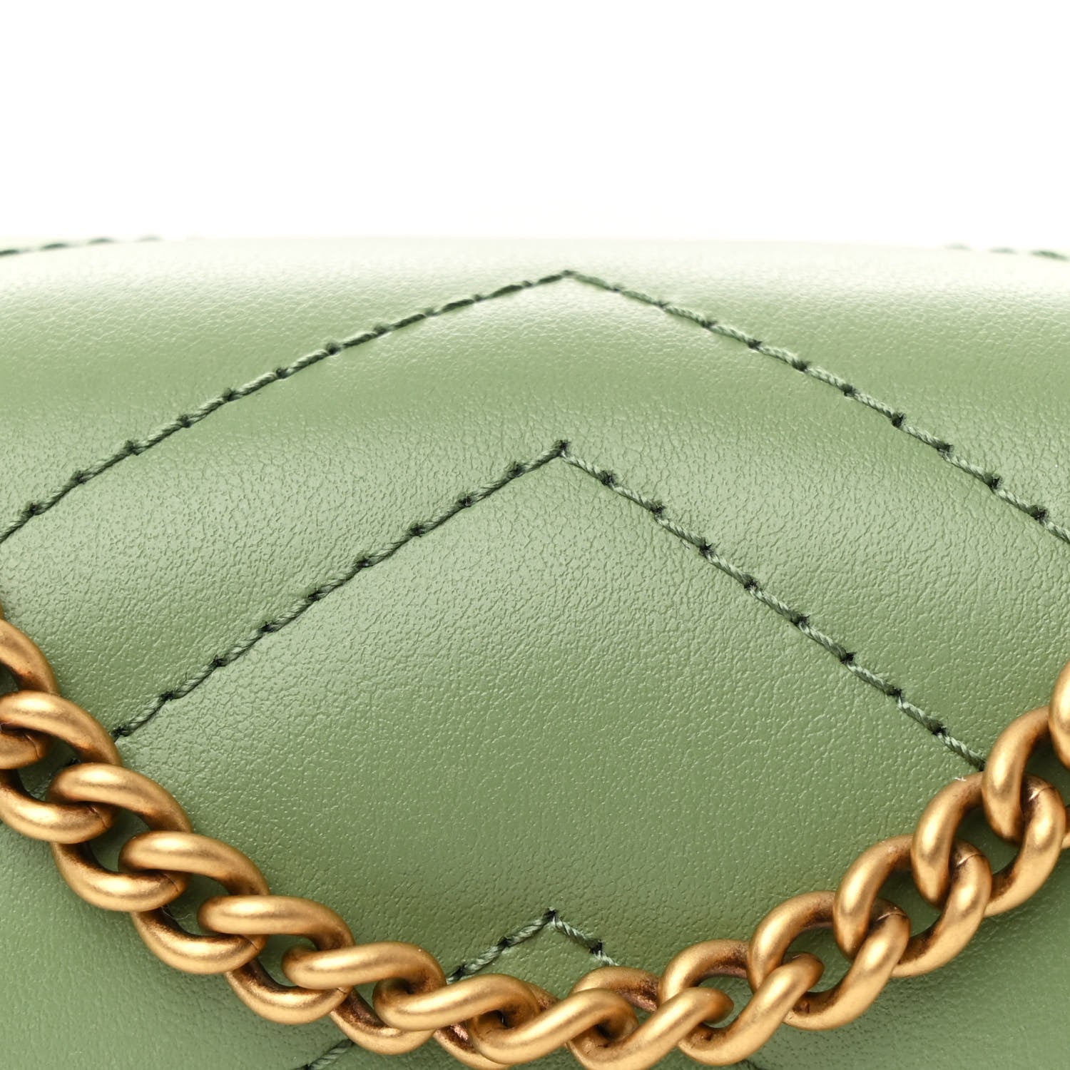 Gucci Calfskin Matelasse Super Mini GG Marmont Shoulder Bag Salamander Green 8 of 11