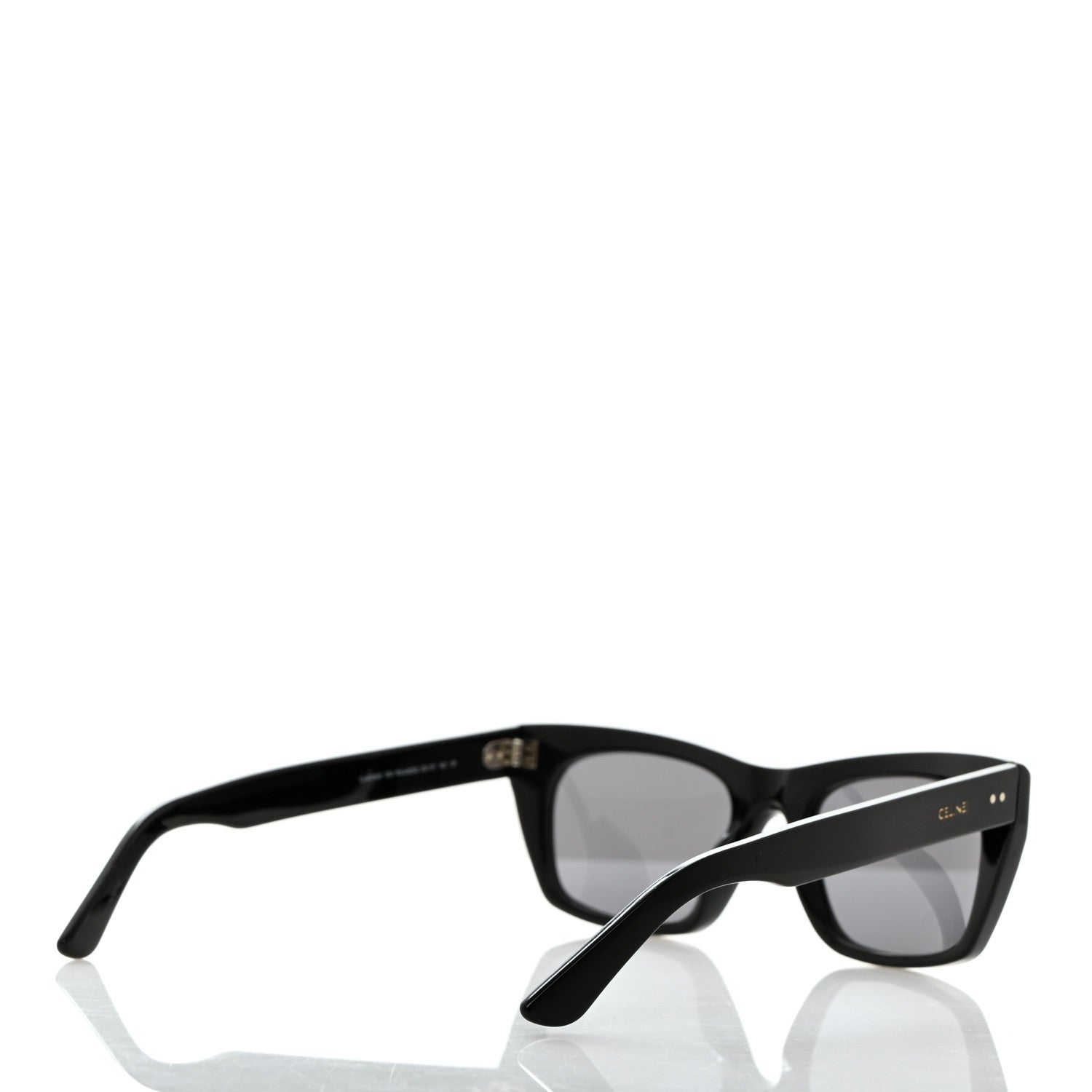Celine Acetate Polarized Rectangular Sunglasses CL40060I Black 4 of 7