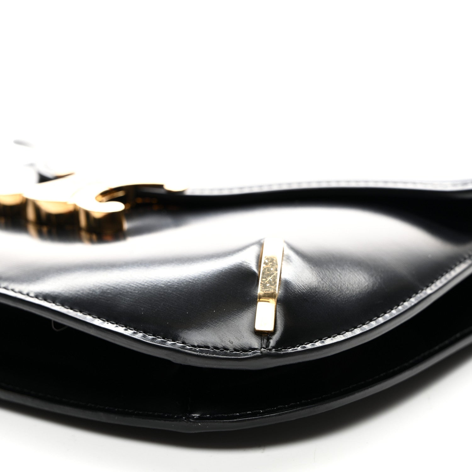 Celine Shiny Calfskin Chain Besace Triomphe Black 11 of 11