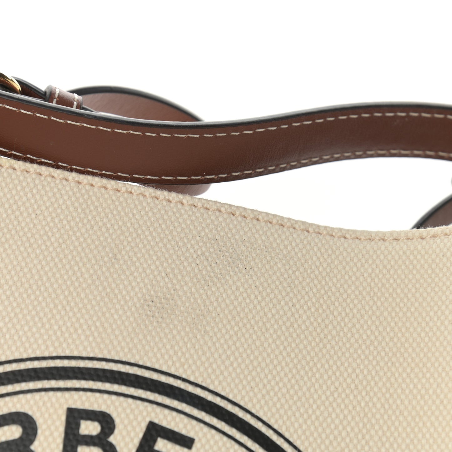 Canvas Cotton Small Peggy Bucket Bag Natural Gold