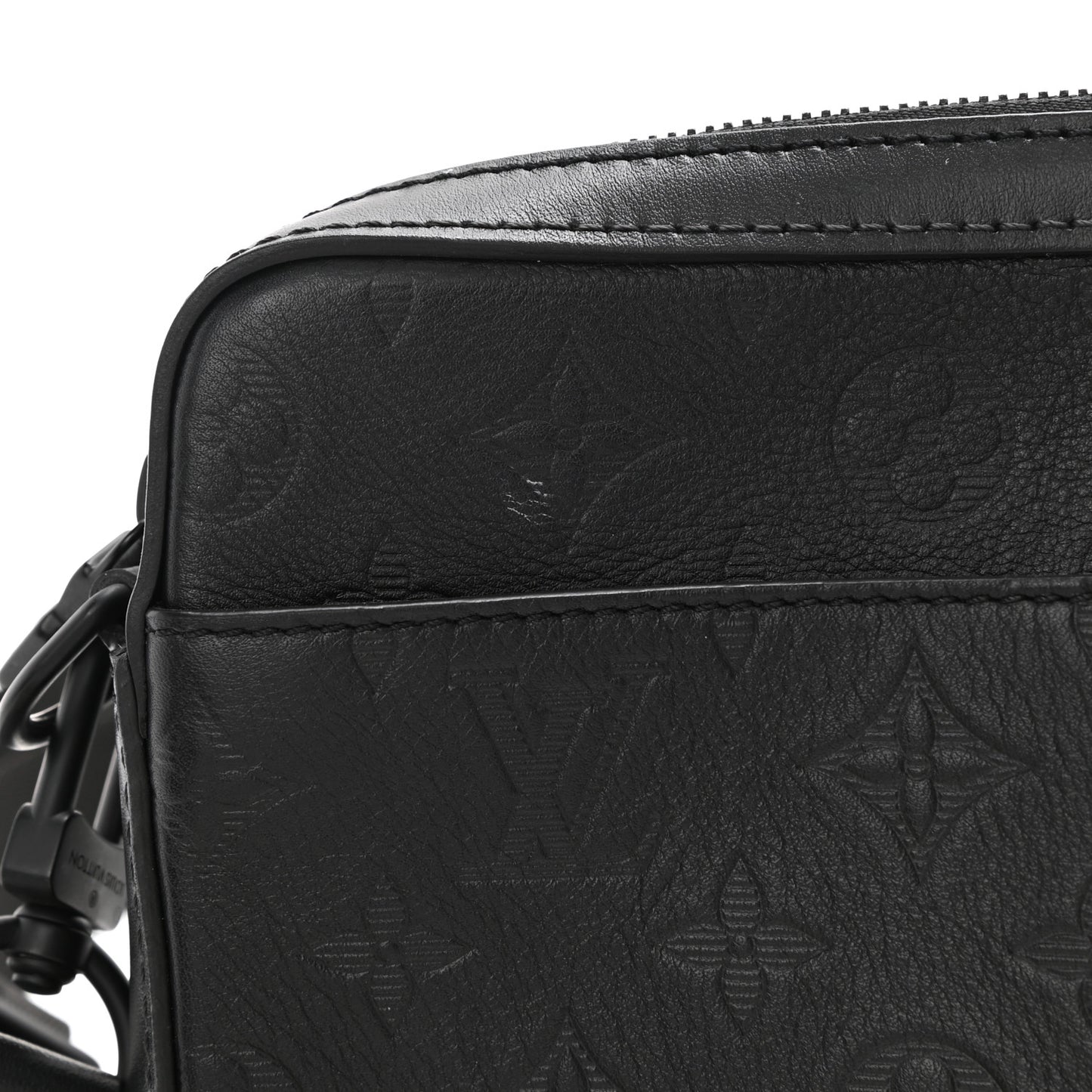 Calfskin Monogram Shadow Duo Messenger Black