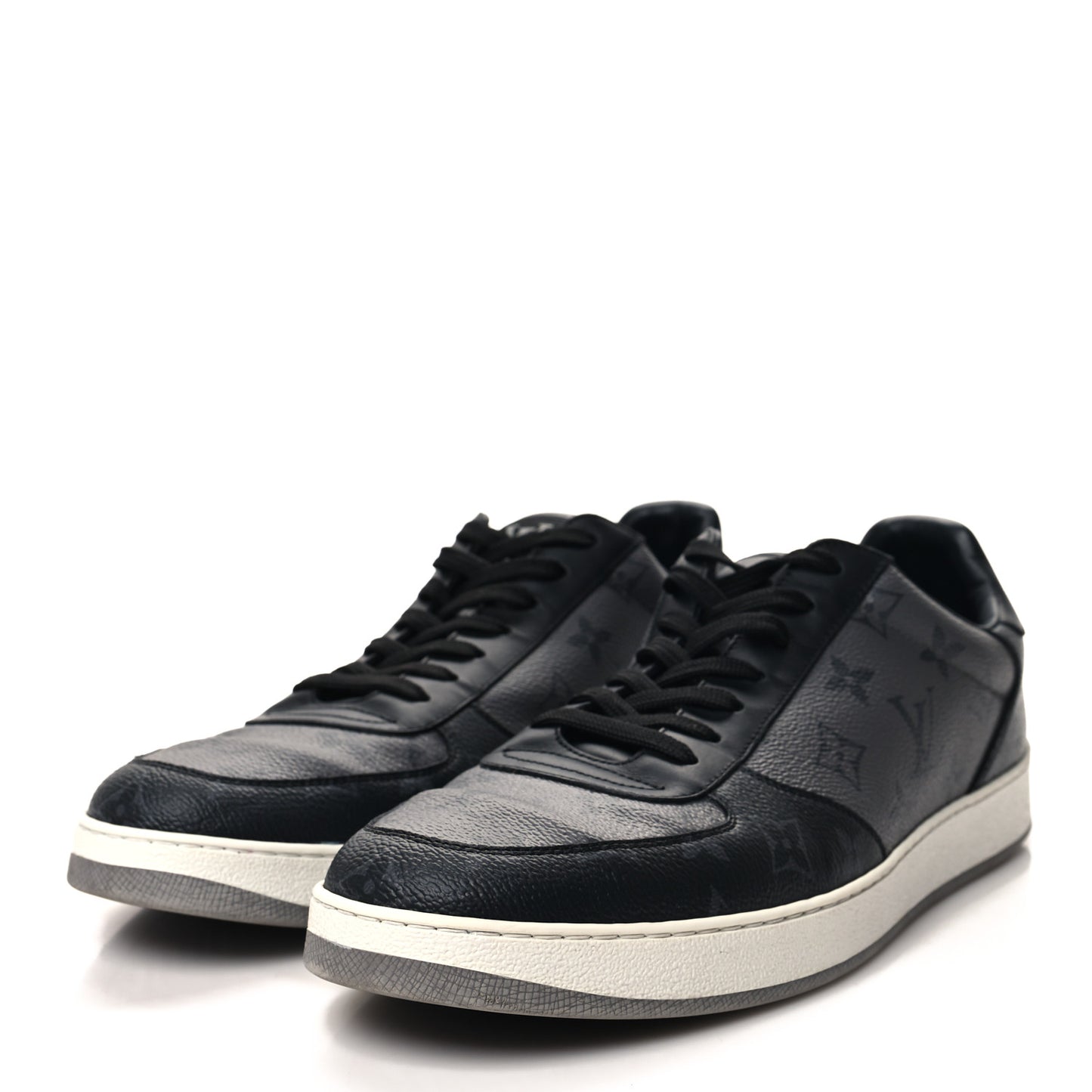 Reverse Monogram Eclipse Mens Rivoli Sneakers 10 Black
