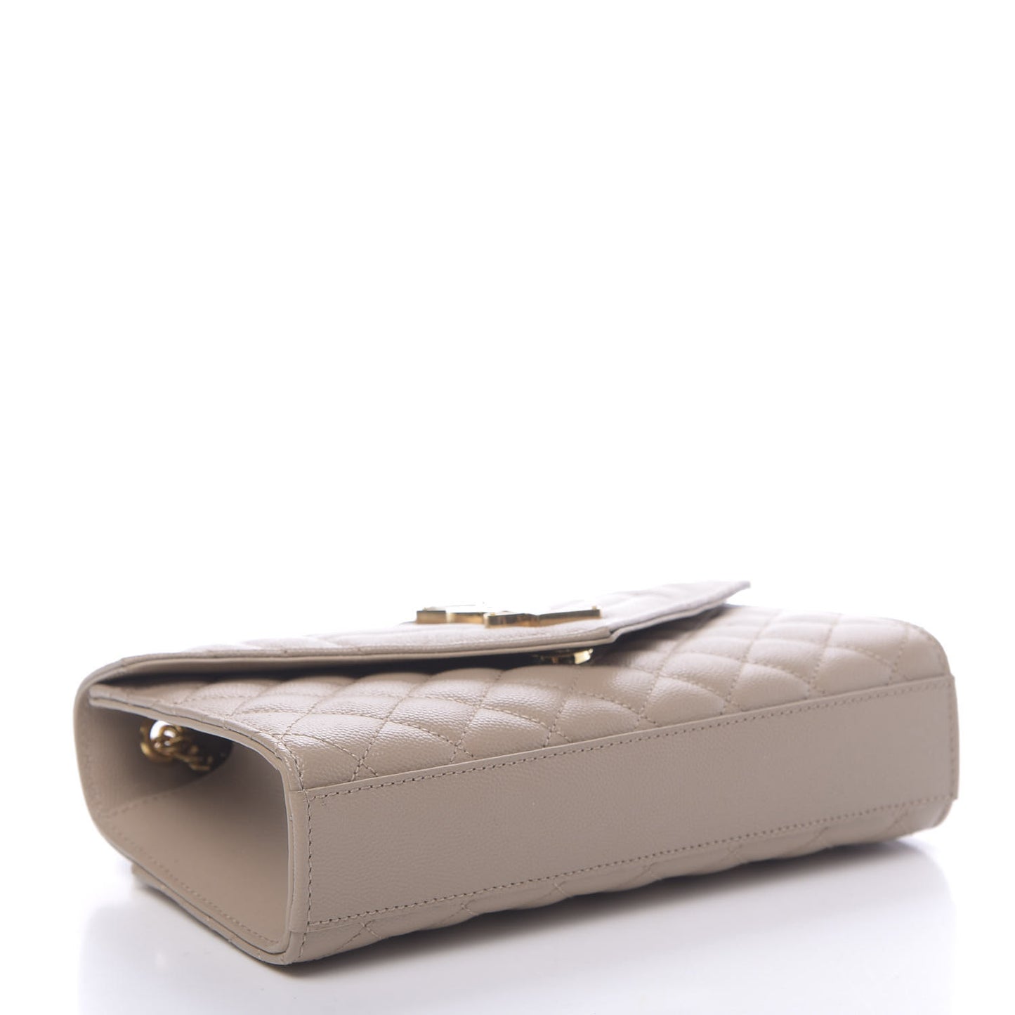 Grain De Poudre Textured Mixed Matelasse Triquilt Small Monogram Satchel Dark Beige