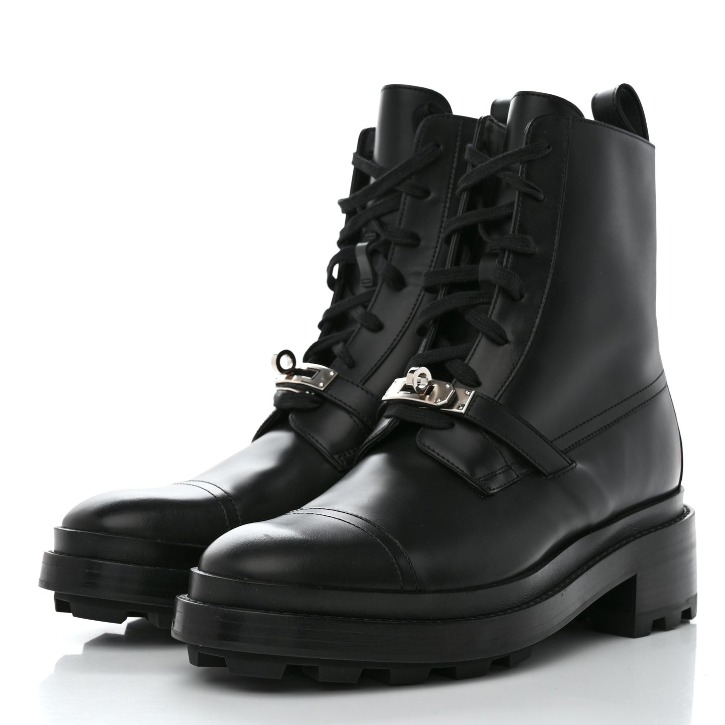 Glossed Calfskin Funk Ankle Boots 39.5 Black