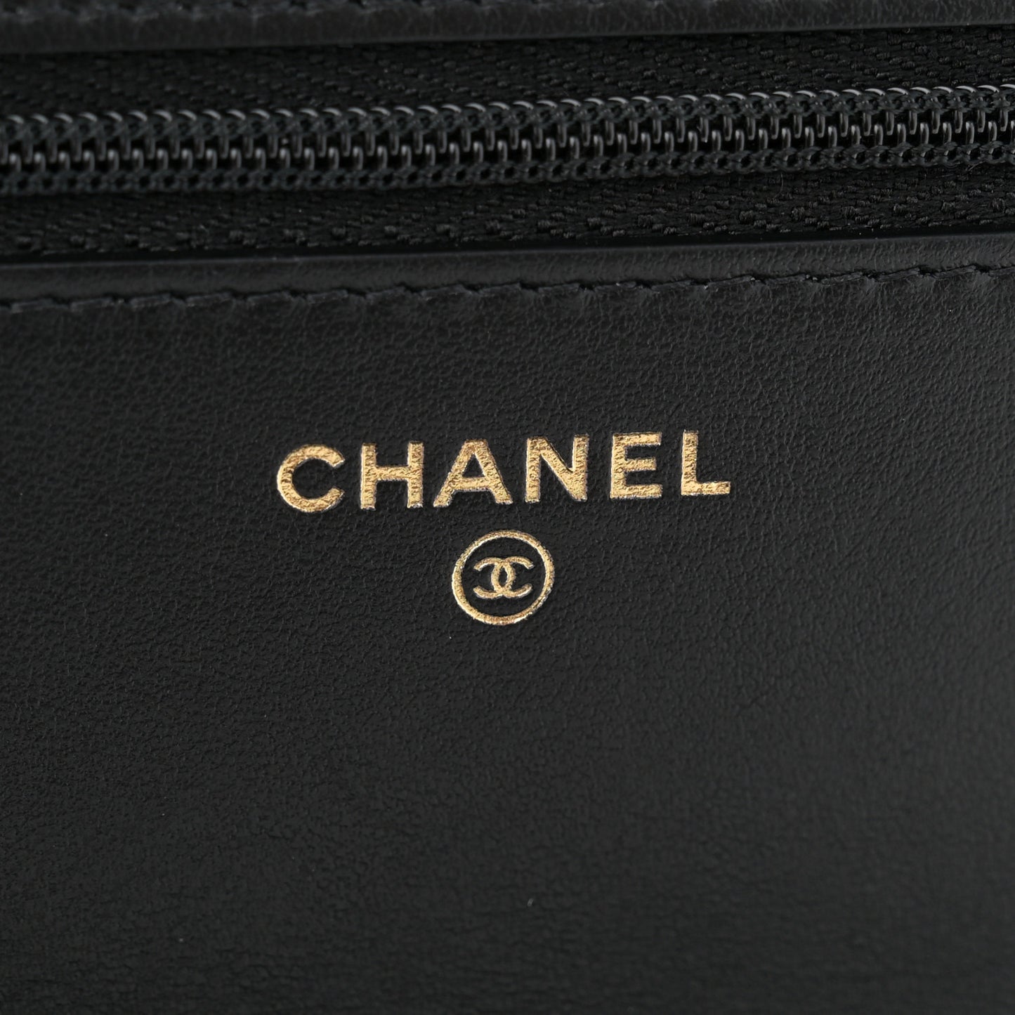 Caviar Quilted Camellia Wallet On Chain WOC Black