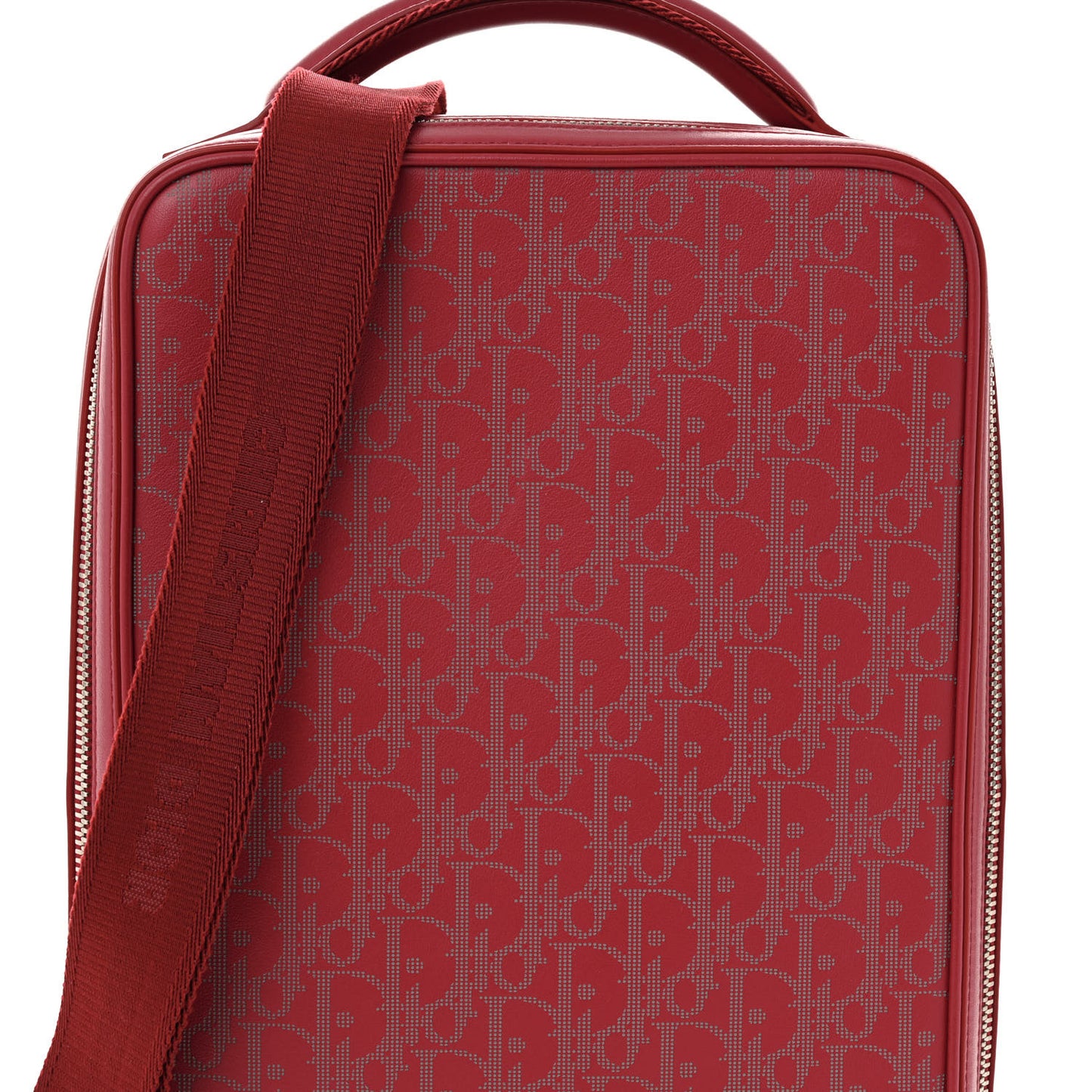 Calfskin Oblique Galaxy Perforated Marsupio World Tour Pelle Sling Red White