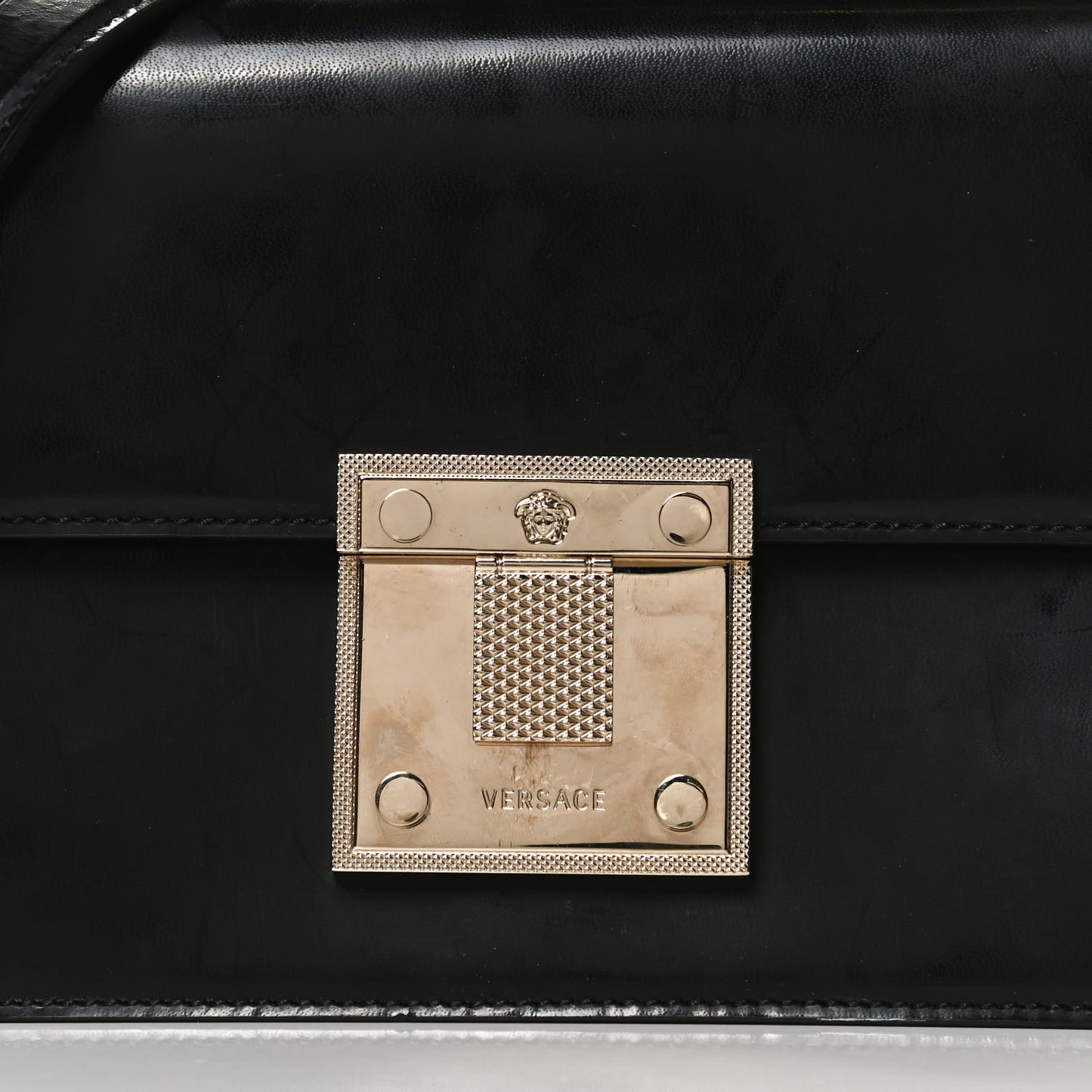 Nappa Large Diamante Flap Black