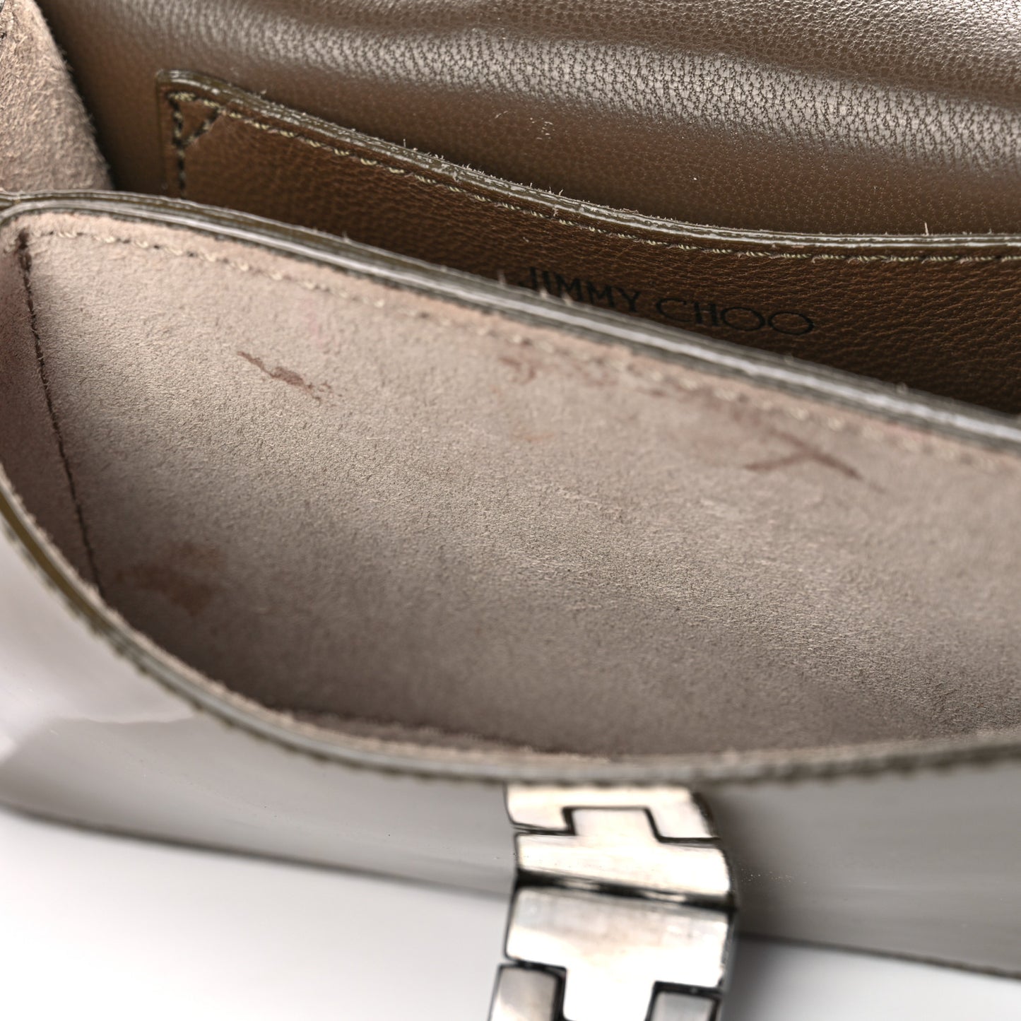 Suede Patent Mini Rebel Crossbody Brown