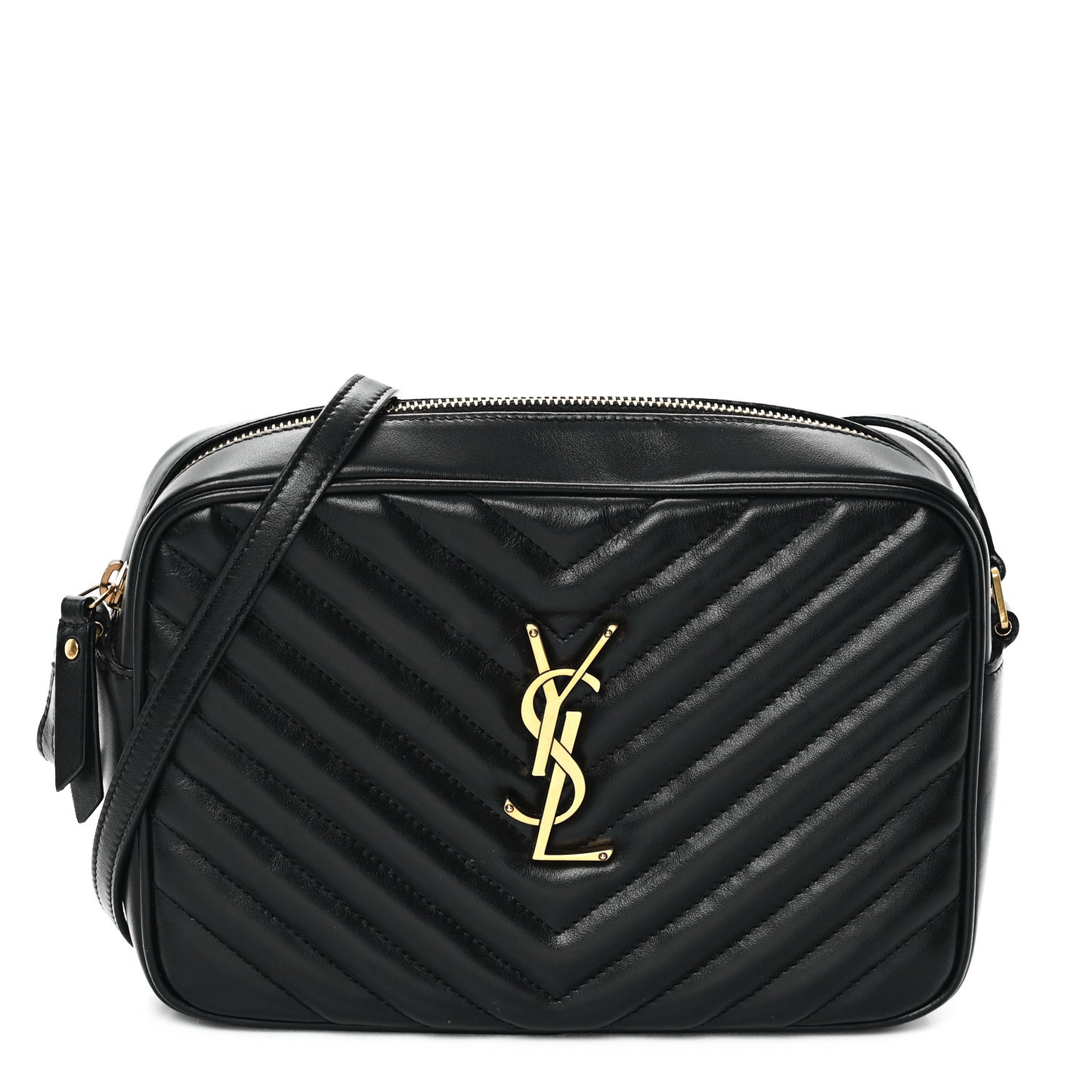Calfskin Matelasse Monogram Lou Camera Bag Black