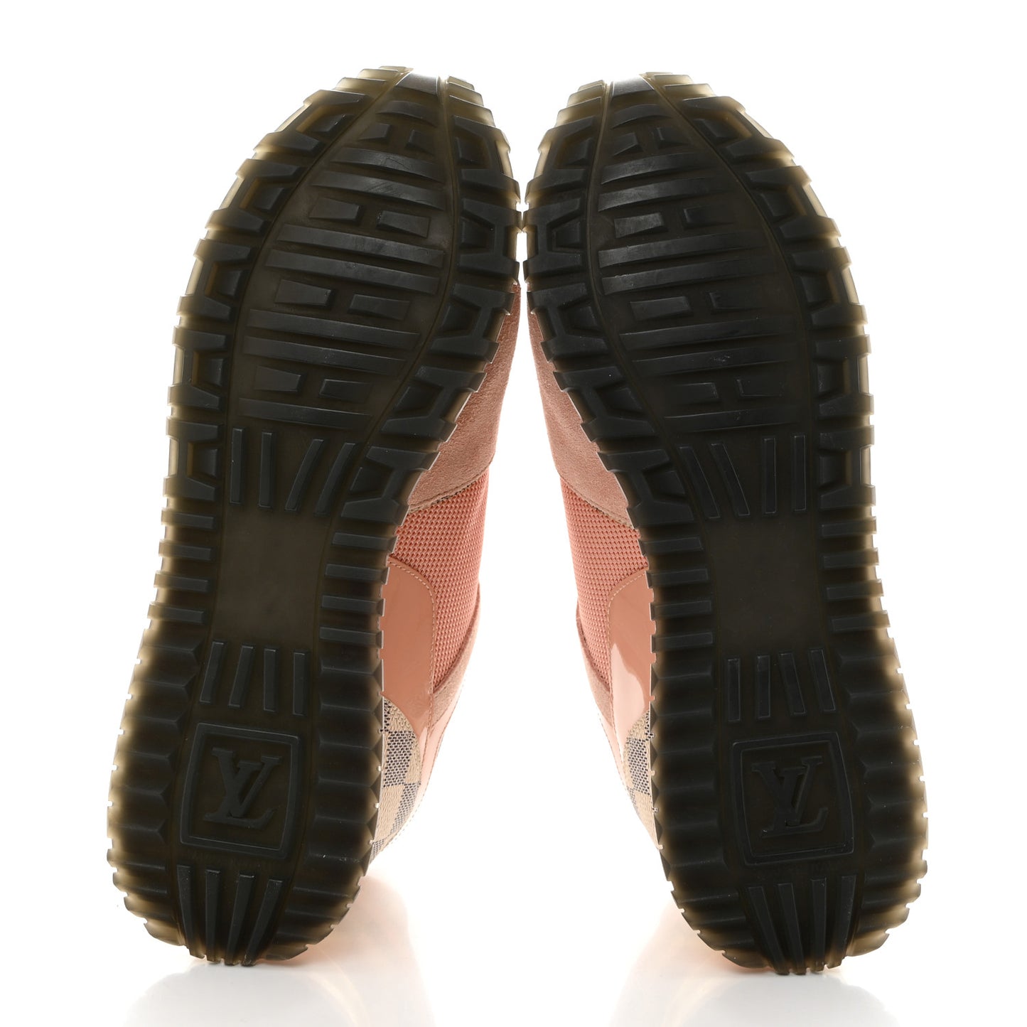 Suede Damier Azur Run Away Sneakers 38 Pink