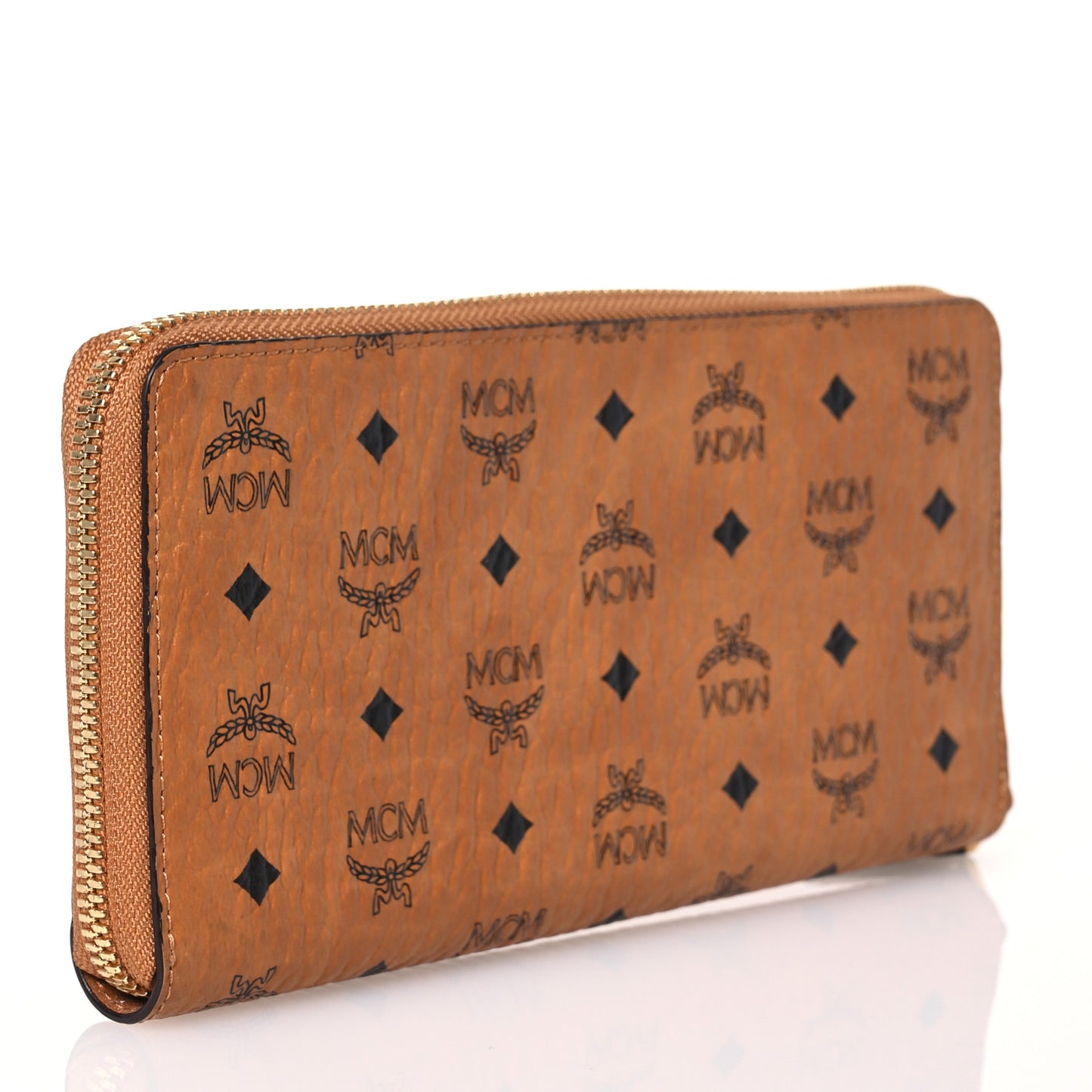 Visetos Large Zip Around Wallet Cognac