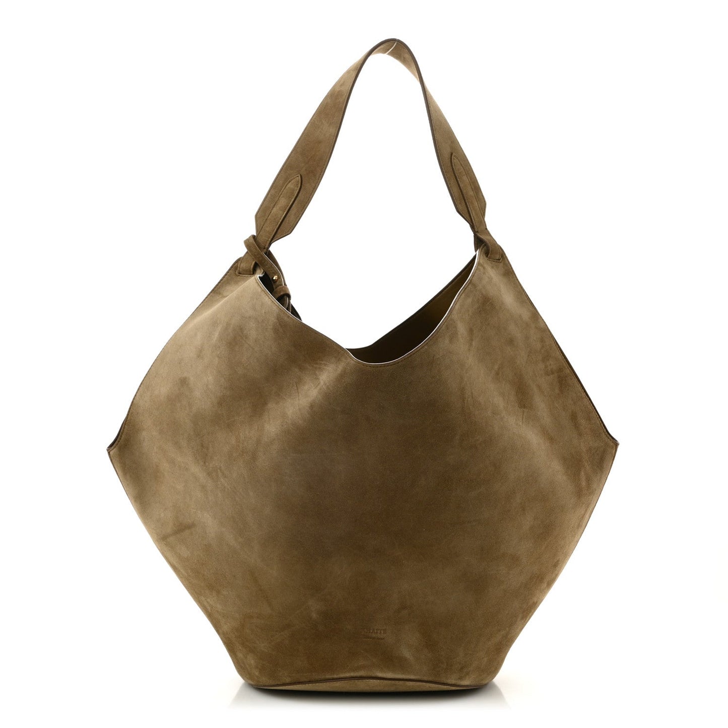 Suede Calfskin Medium Lotus Tote Mud