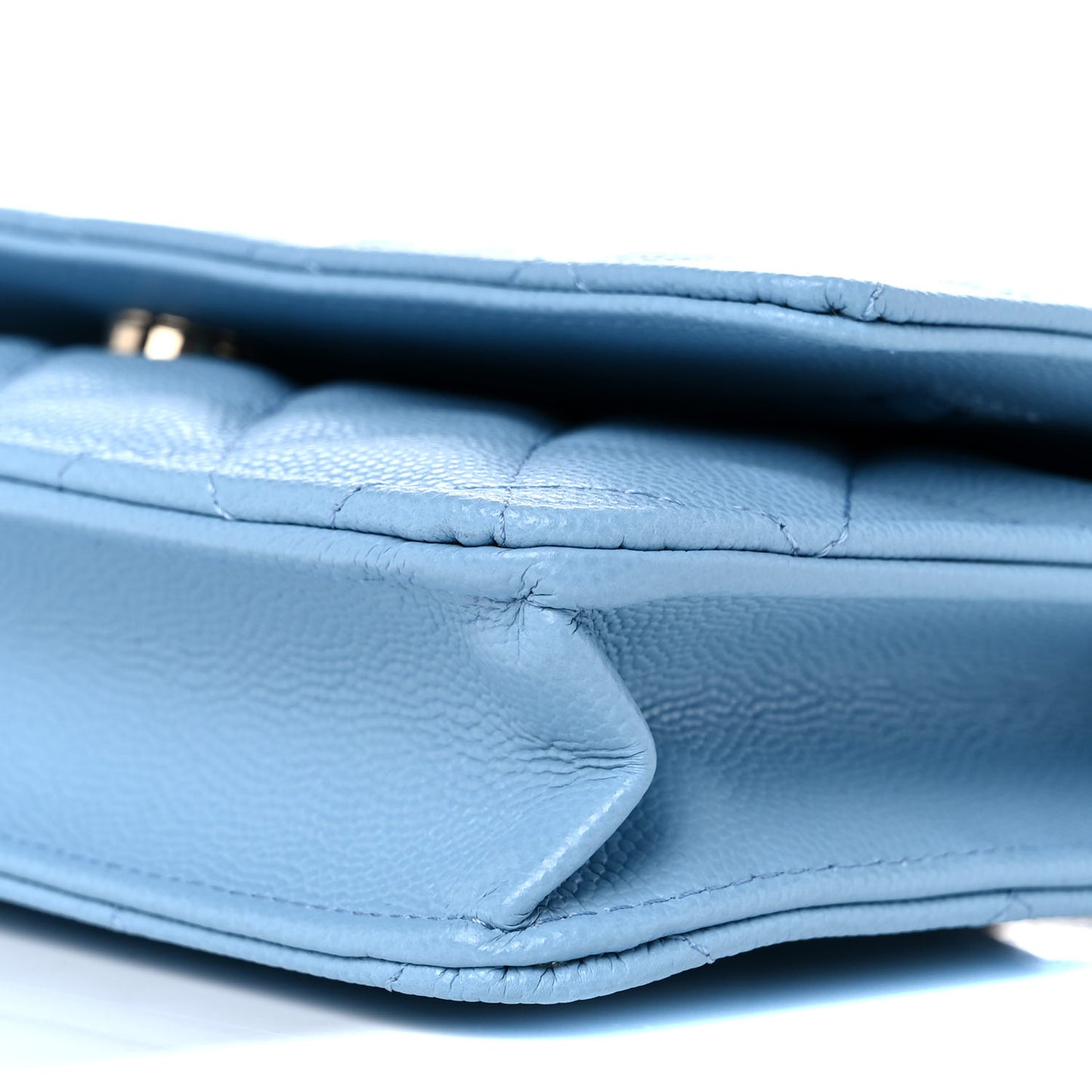 Caviar Quilted Wallet On Chain WOC Blue