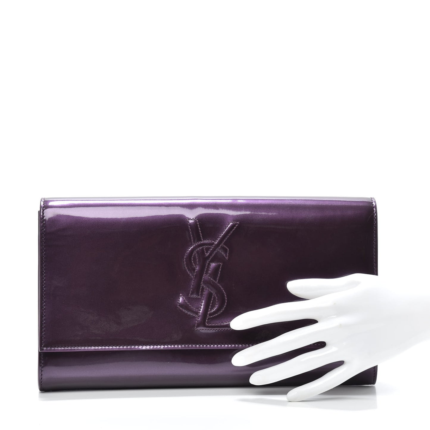 Patent Calfskin Monogram Large Belle De Jour Clutch Purple