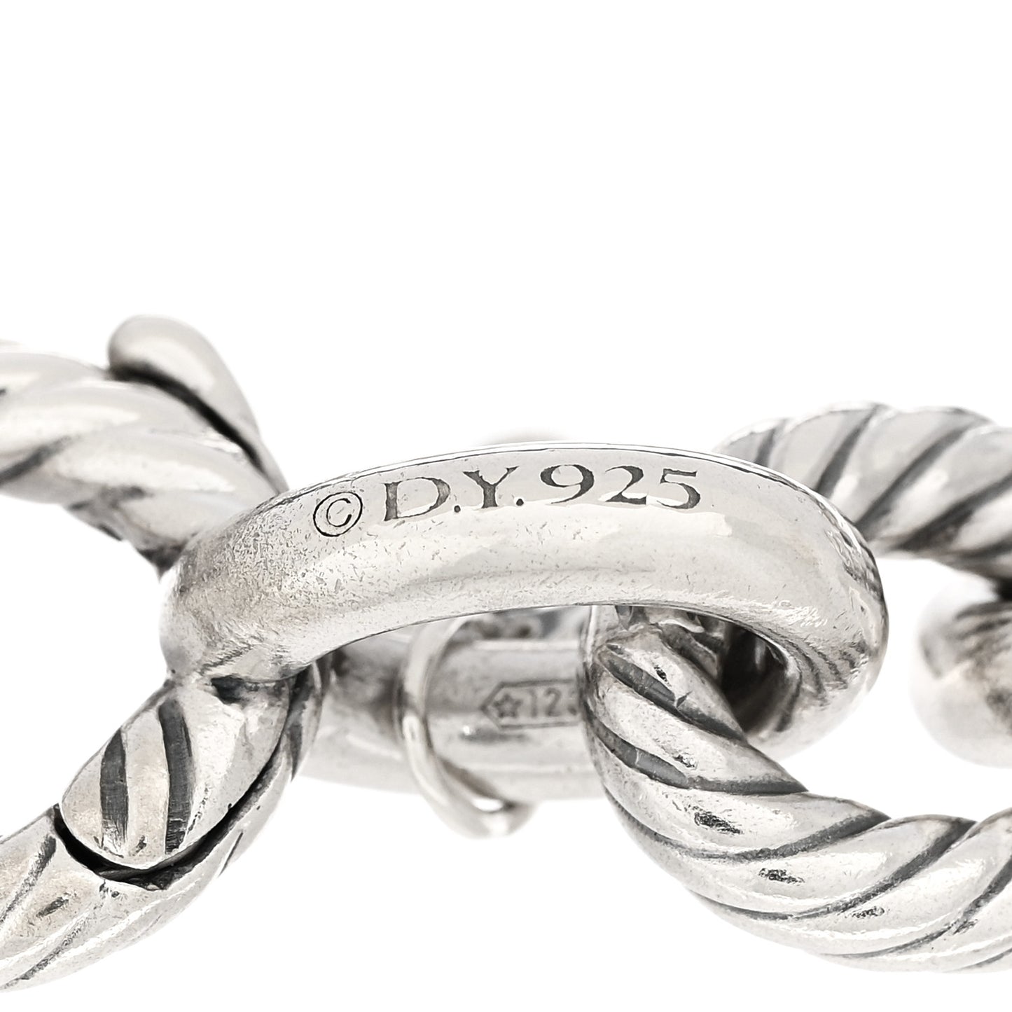 Sterling Silver Diamond 15mm Large Oval Link Bracelet