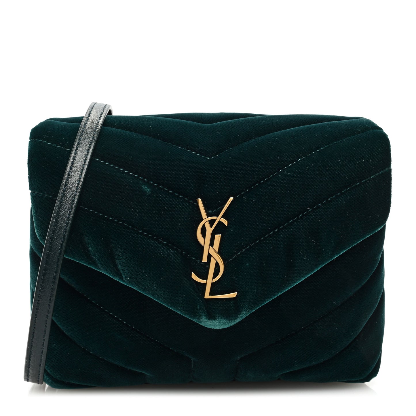 Velvet Y Quilted Monogram Toy Loulou Crossbody Bag Dark Ottanio