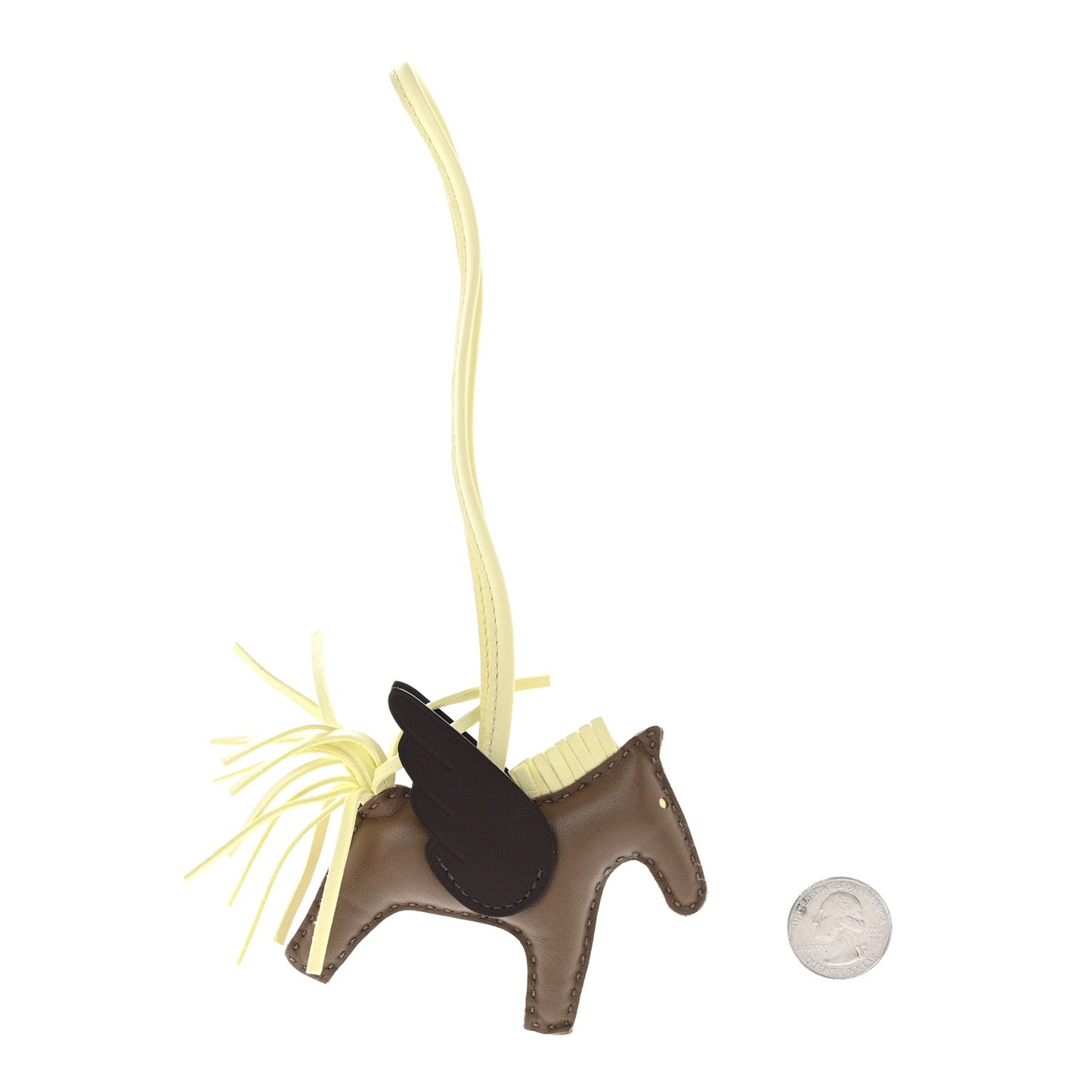 Milo Lambskin Grigri Rodeo Pegase Horse Bag Charm PM Etoupe Jaune Milton Rouge Sellier