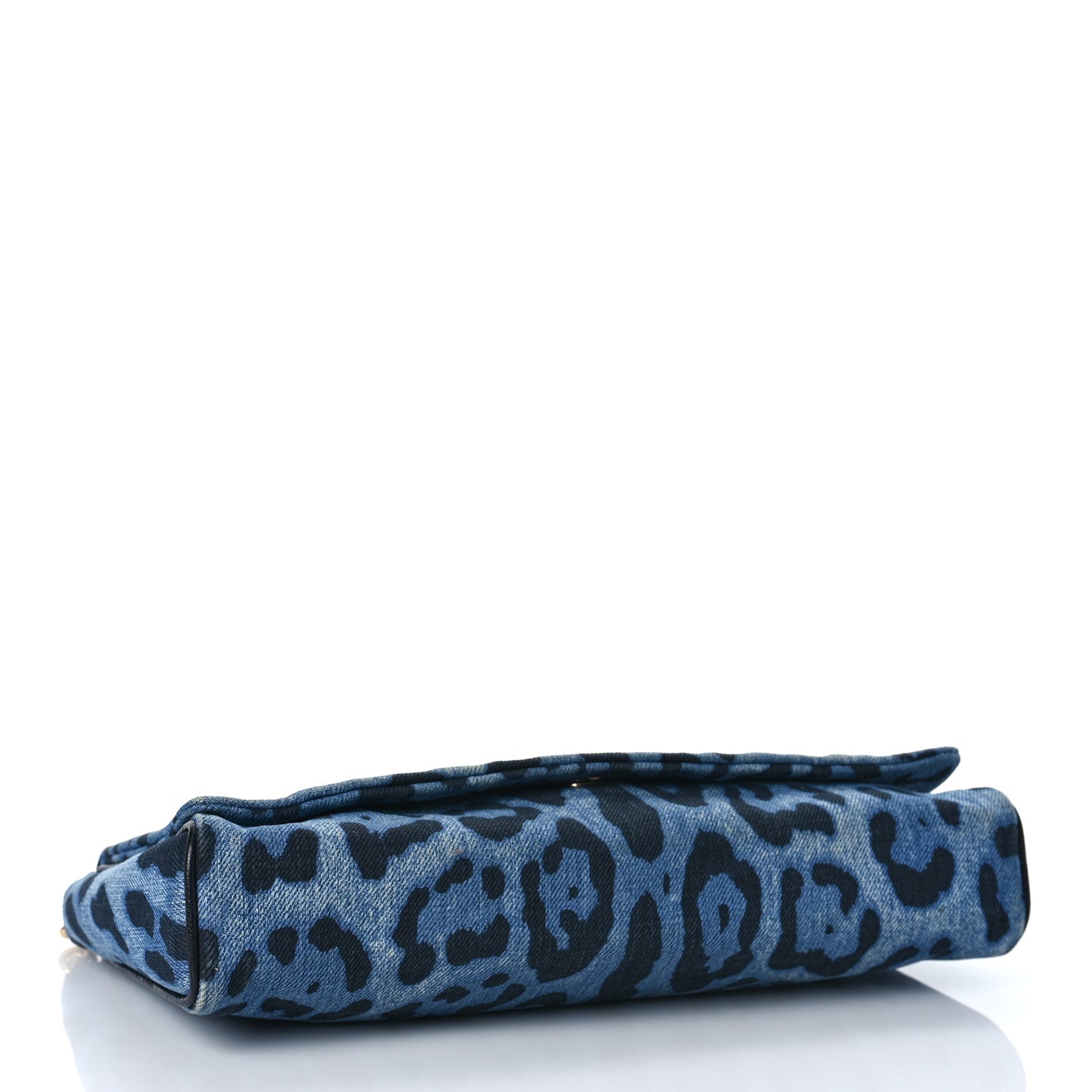 Denim Leopard Print Miss Martini Shoulder Bag Blue
