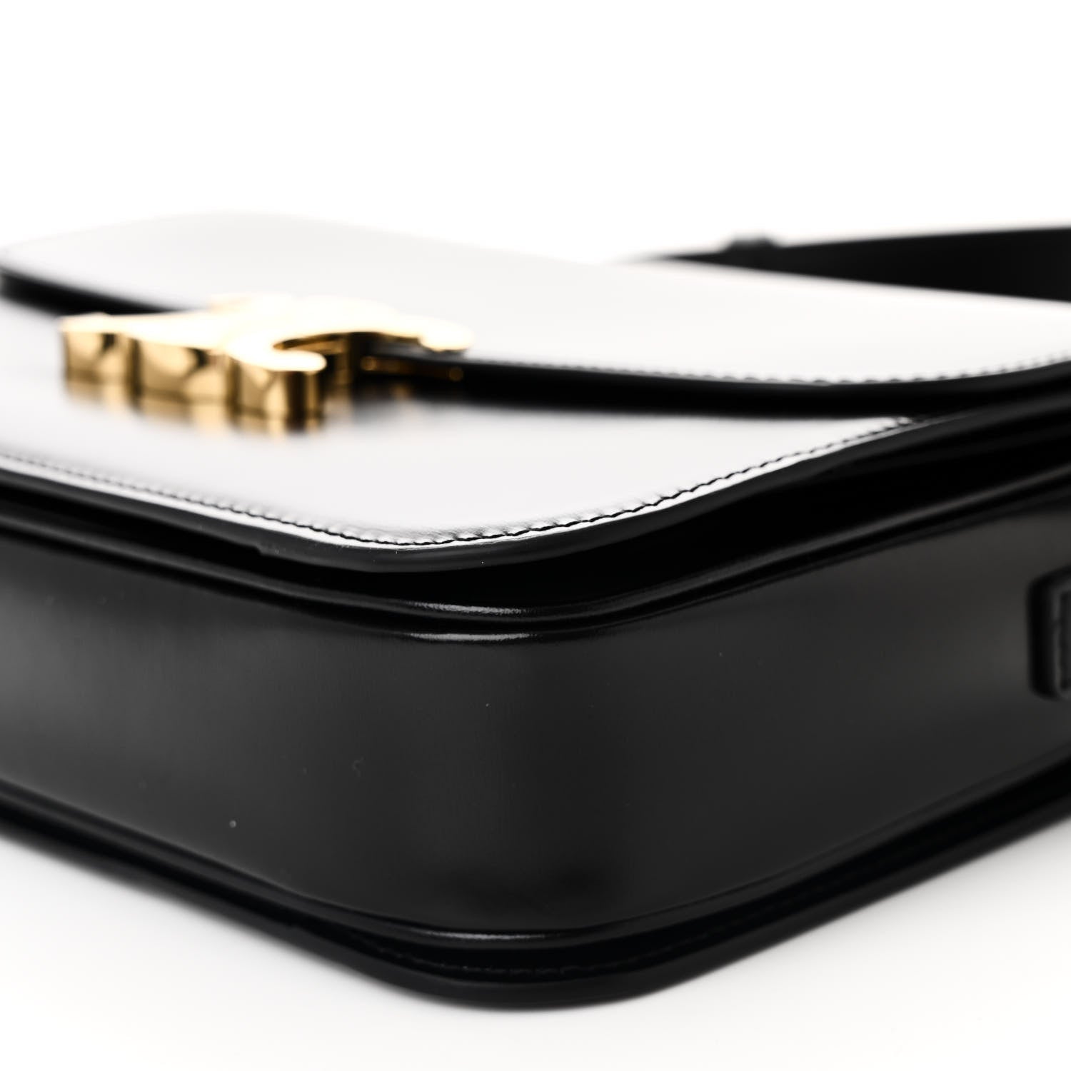 Celine Shiny Calfskin Medium Triomphe Black 10 of 10