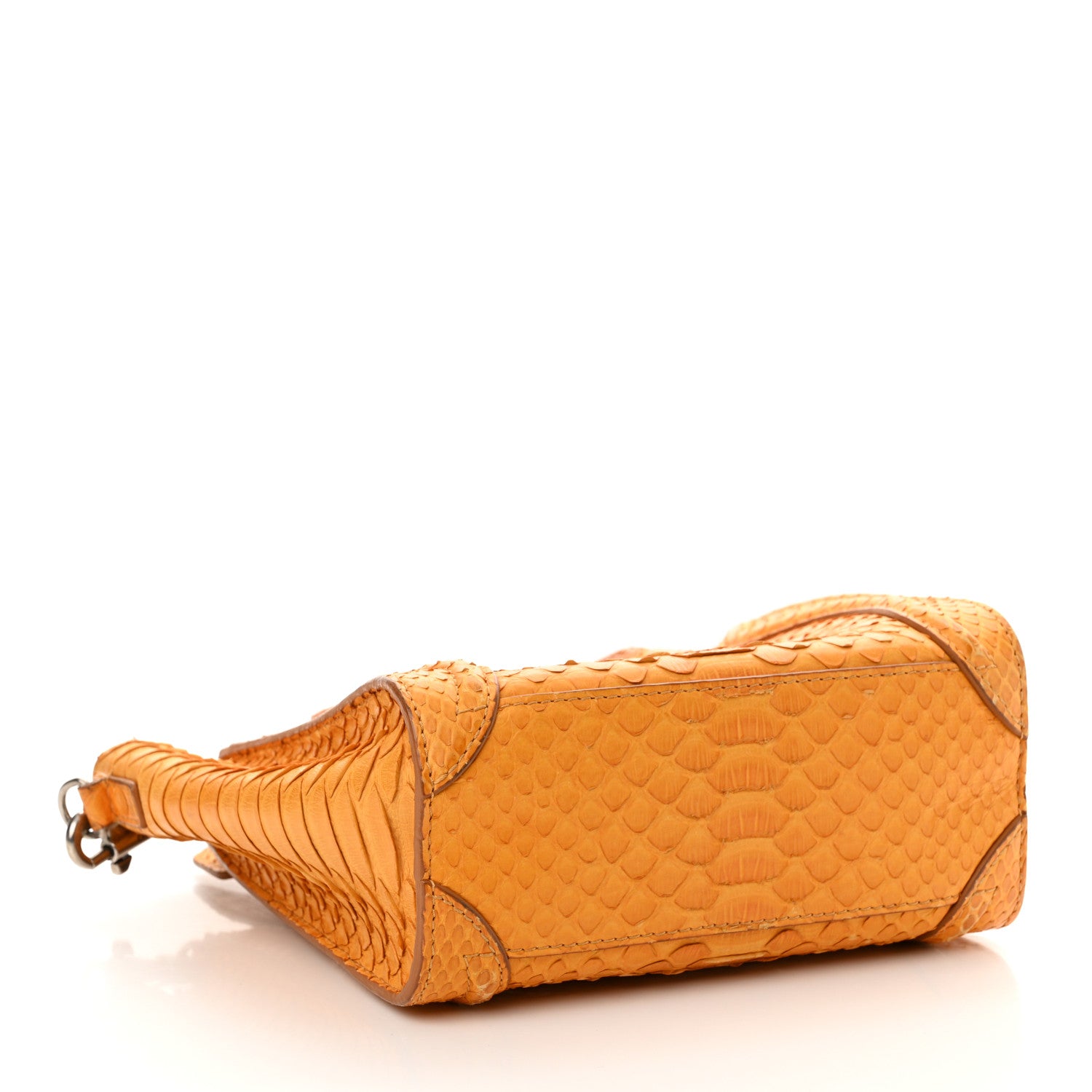 Celine Snakeskin Calfskin Nano Luggage Yellow 4 of 21