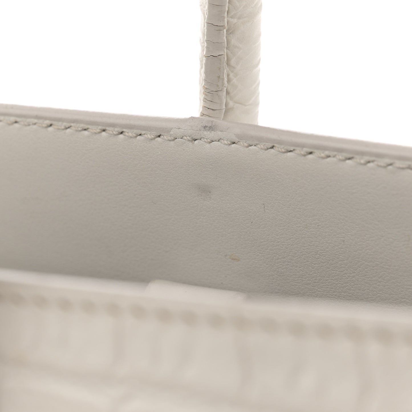 Calfskin Crocodile Embossed Baby Sac De Jour Gris Perle
