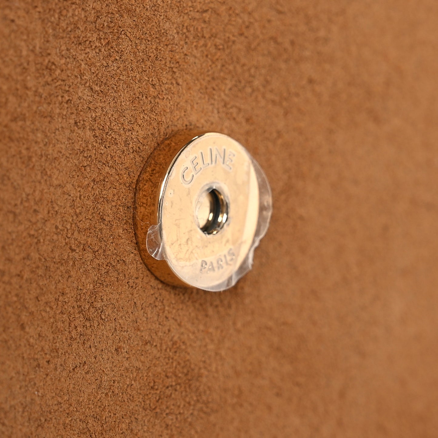 Suede Calfskin Shearling Medium Strap Ava Triomphe Shoulder Bag Tobacco