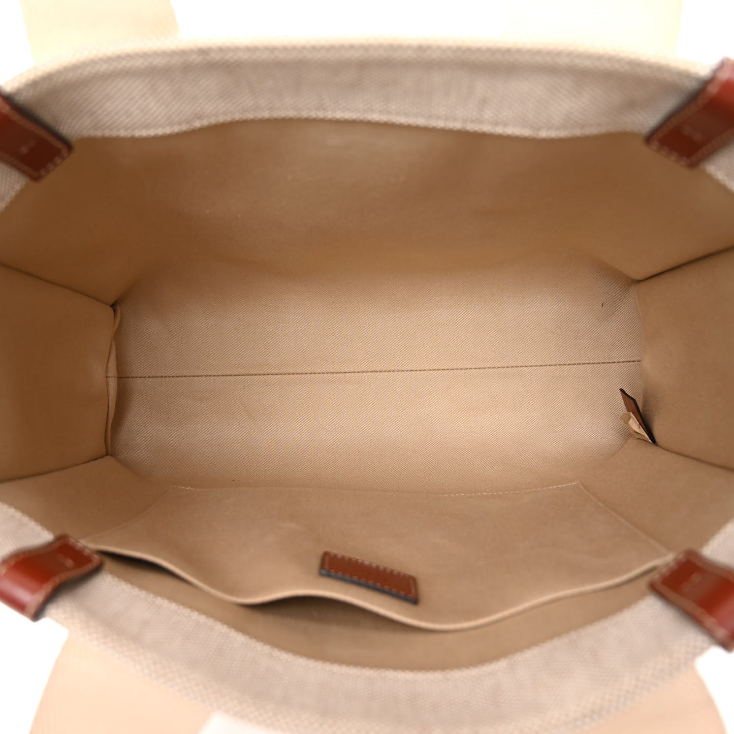Cotton Calfskin Medium Woody Ribbon Tote White Brown