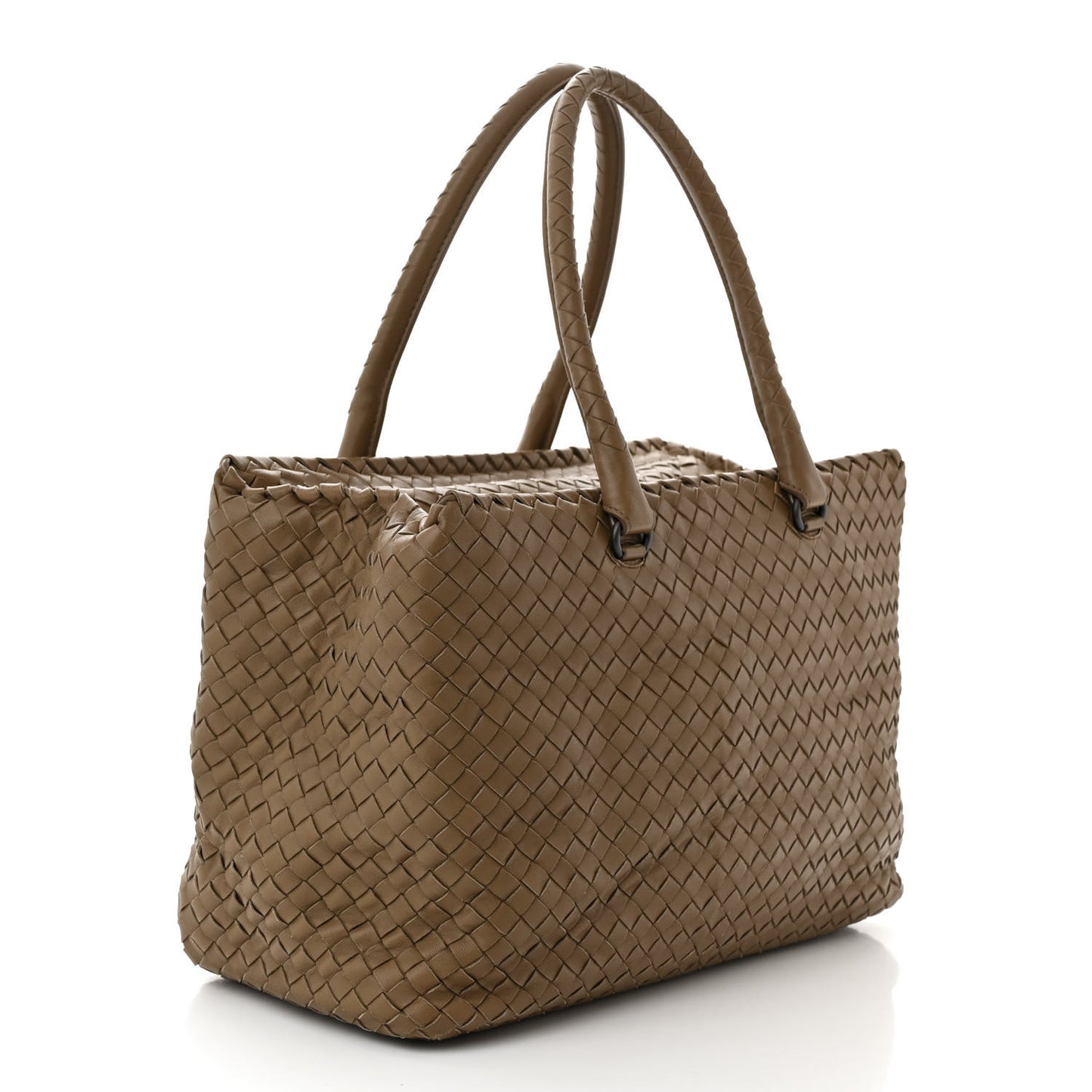 Nappa Intrecciato Brick Tote Camel