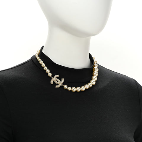 Pearl CC 100th Anniversary Necklace Light Gold