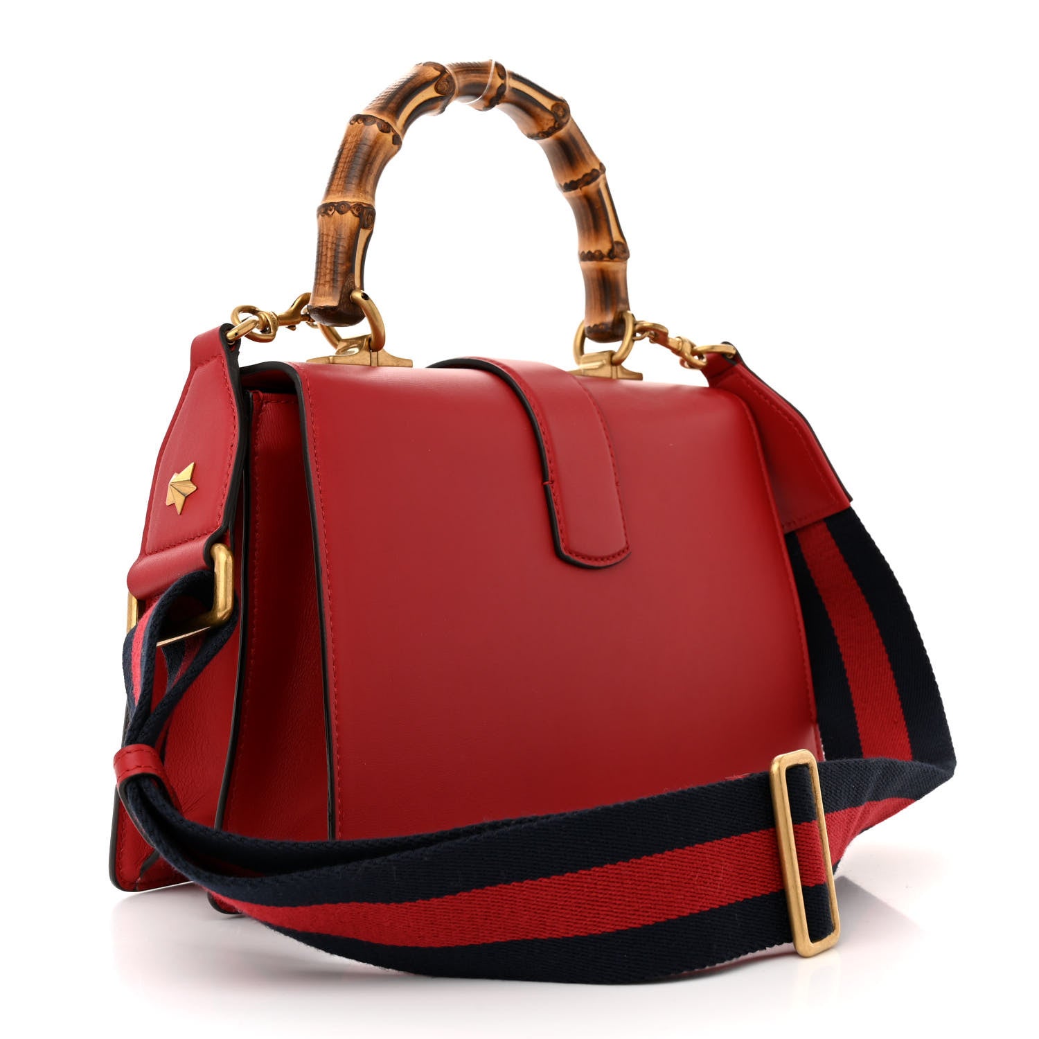 Gucci Calfskin Bamboo Web Medium Dionysus Top Handle Bag Red White Blue 3 of 15