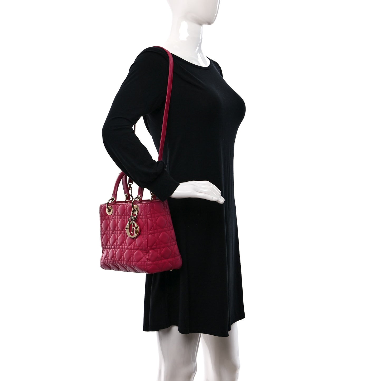 Lambskin Cannage Medium Lady Dior Pink