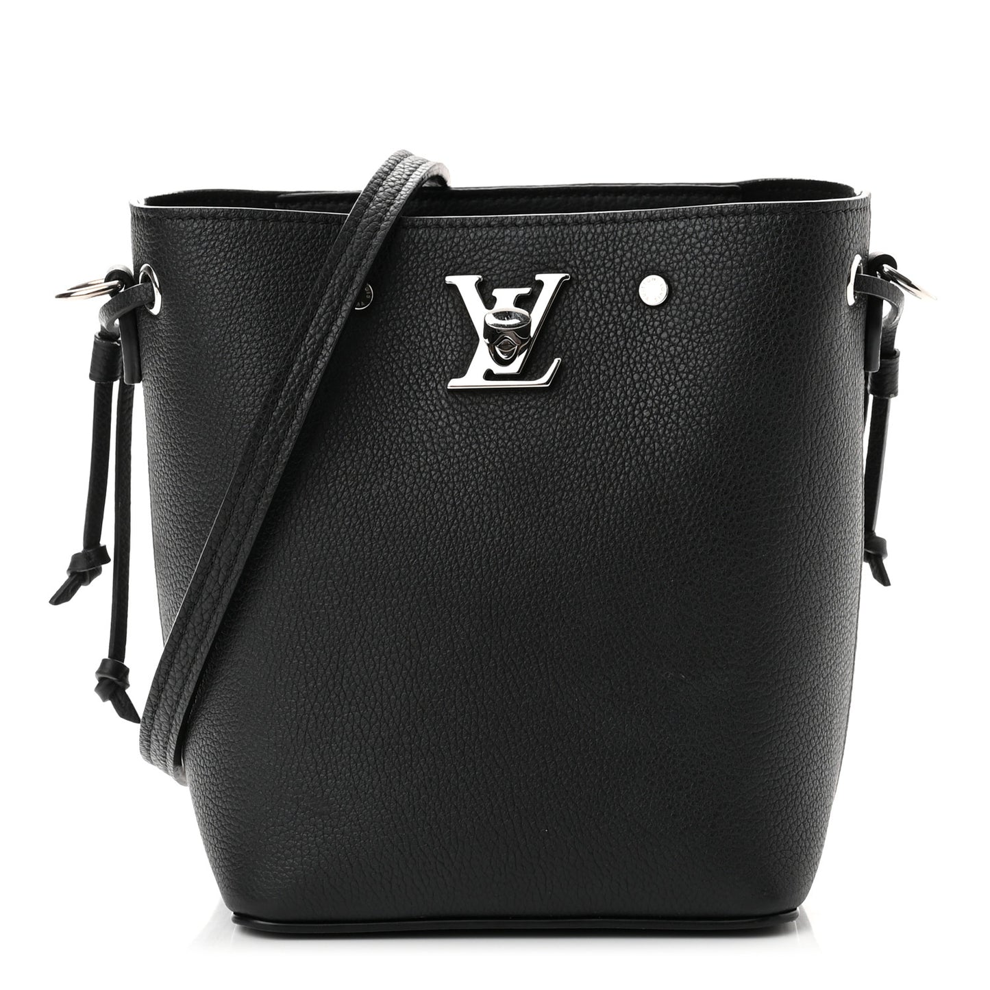 Calfskin Nano Lockme Bucket Black