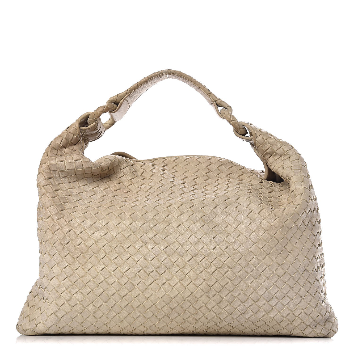 Bottega Veneta Nappa Intrecciato Sloane Hobo Cream 365134