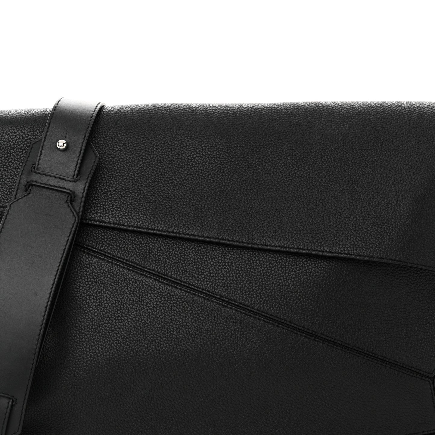 Calfskin Puzzle Messenger Bag Black