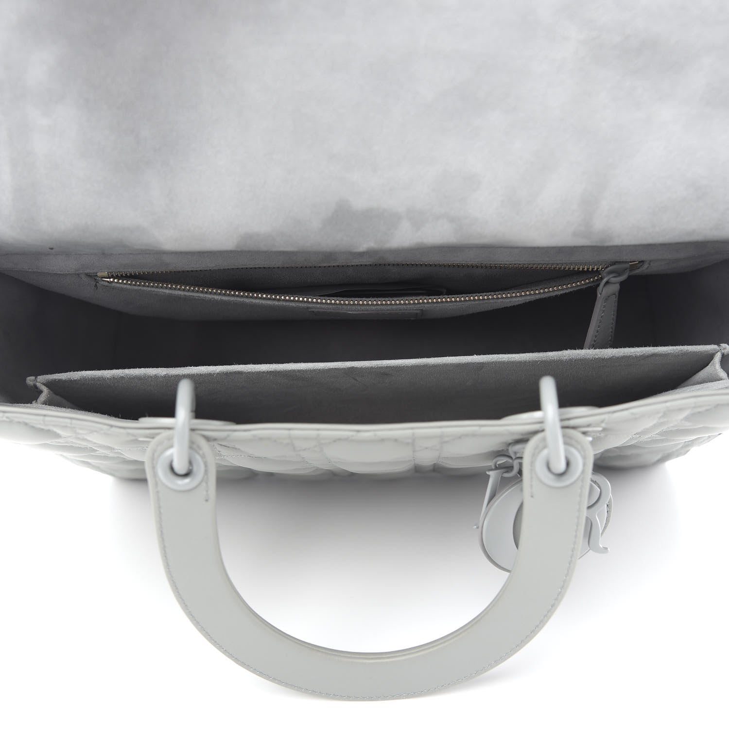 Christian Dior Ultra Matte Calfskin Cannage Large Lady Dior Grey Stone 5 of 9