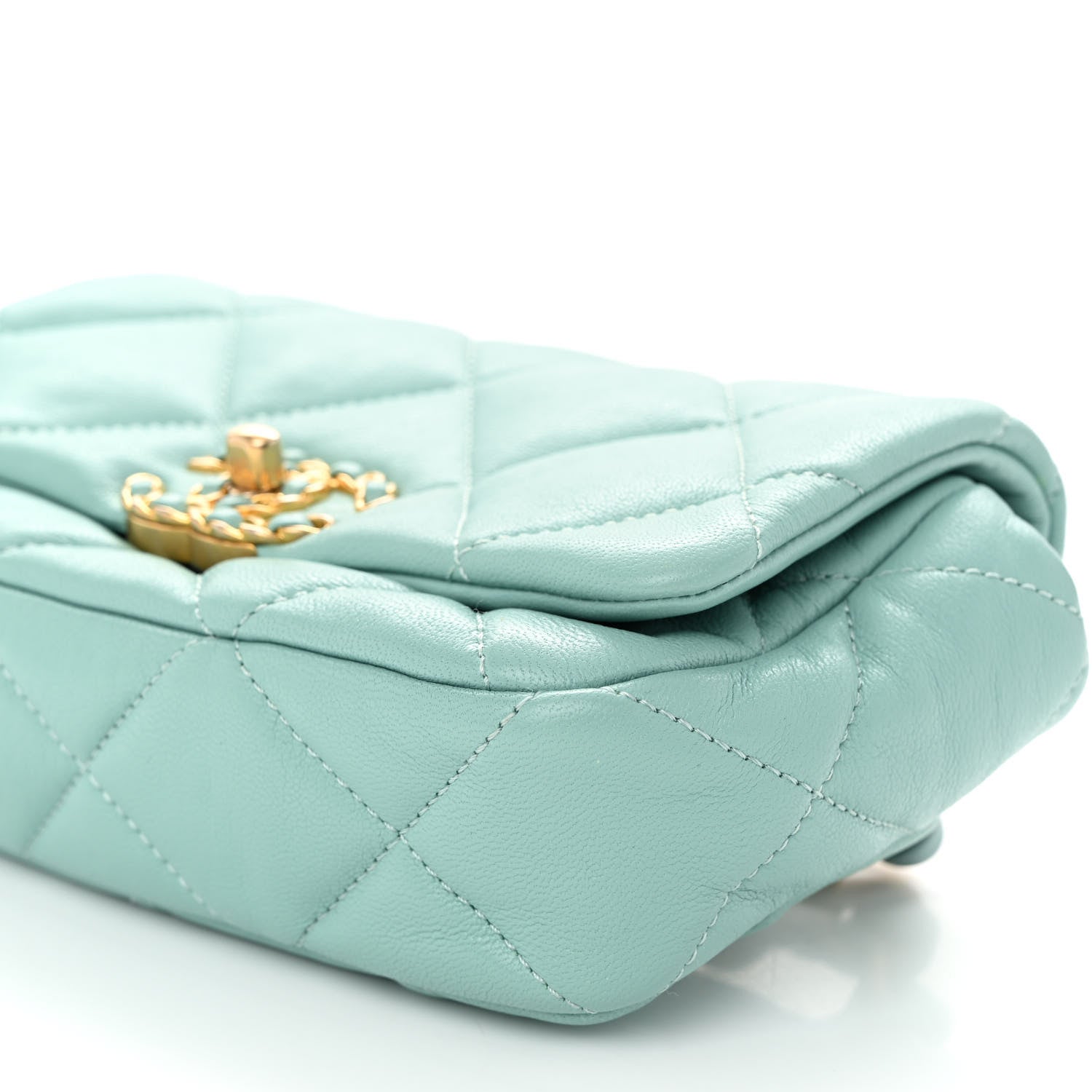 Chanel Lambskin Quilted Chanel 19 Waist Bag Light Blue 10 of 10