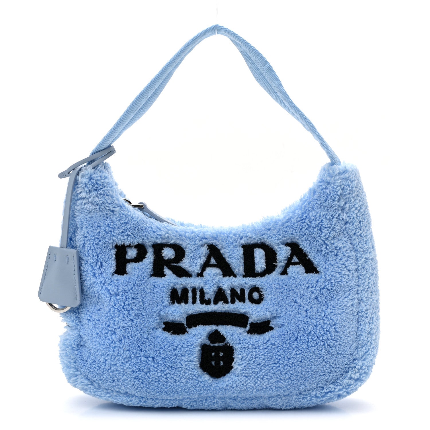 Prada Terry Cloth Mini Re-Edition 2000 Bag Celeste Black 1935569