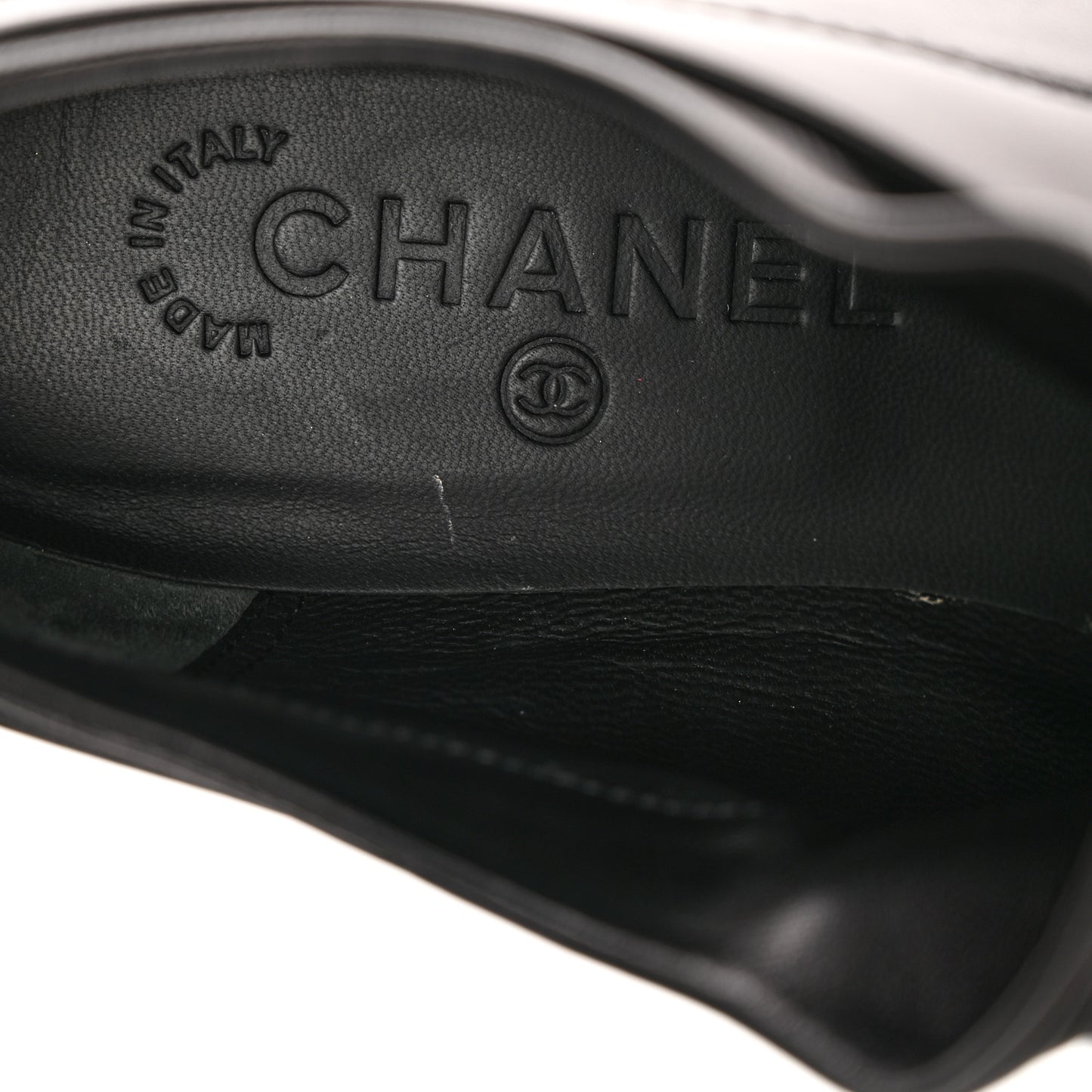 Lambskin Patent Cap Toe CC Sneakers 36 Black