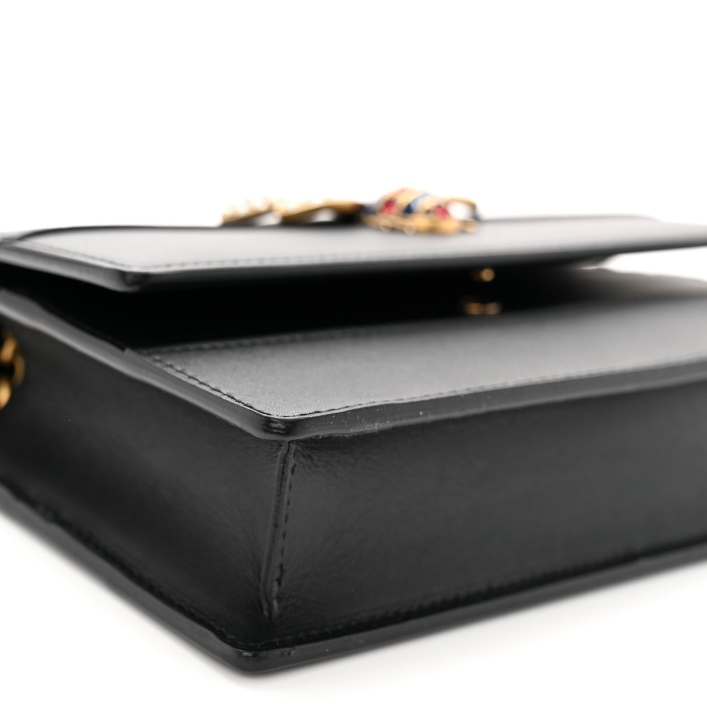 Calfskin Queen Margaret Chain Wallet Black