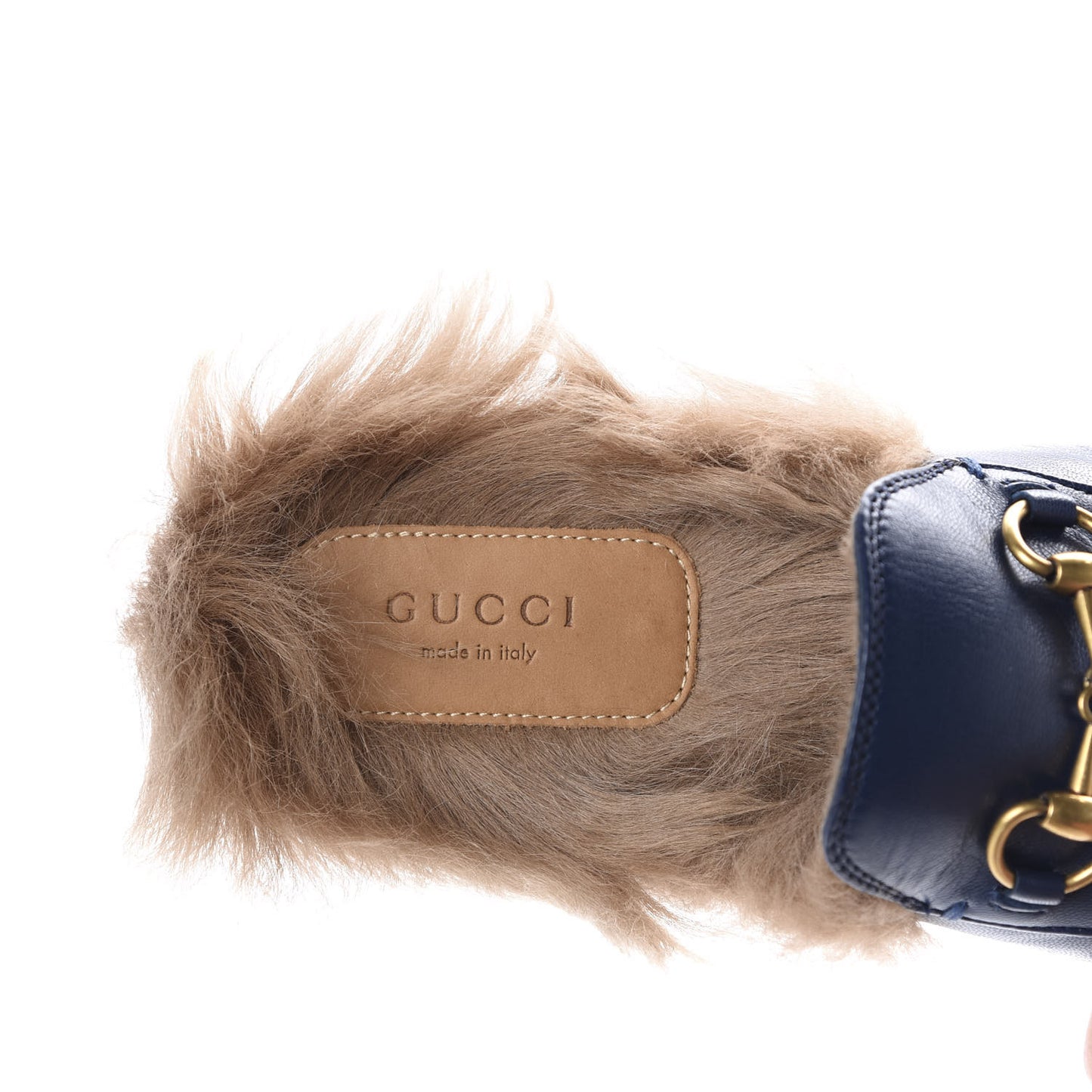 Malaga Kid Fur Womens Princetown Slippers 36.5 Blue Agata
