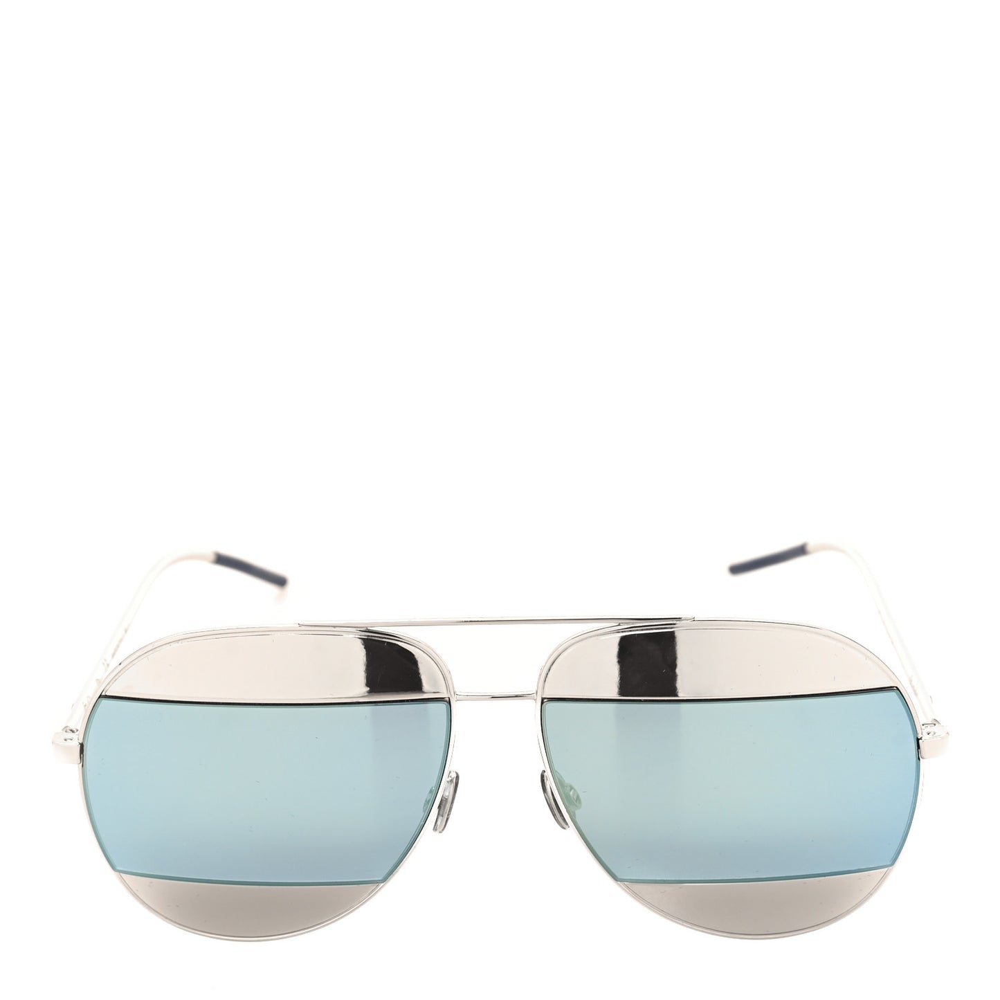 Split 1 Aviator Sunglasses Silver Blue