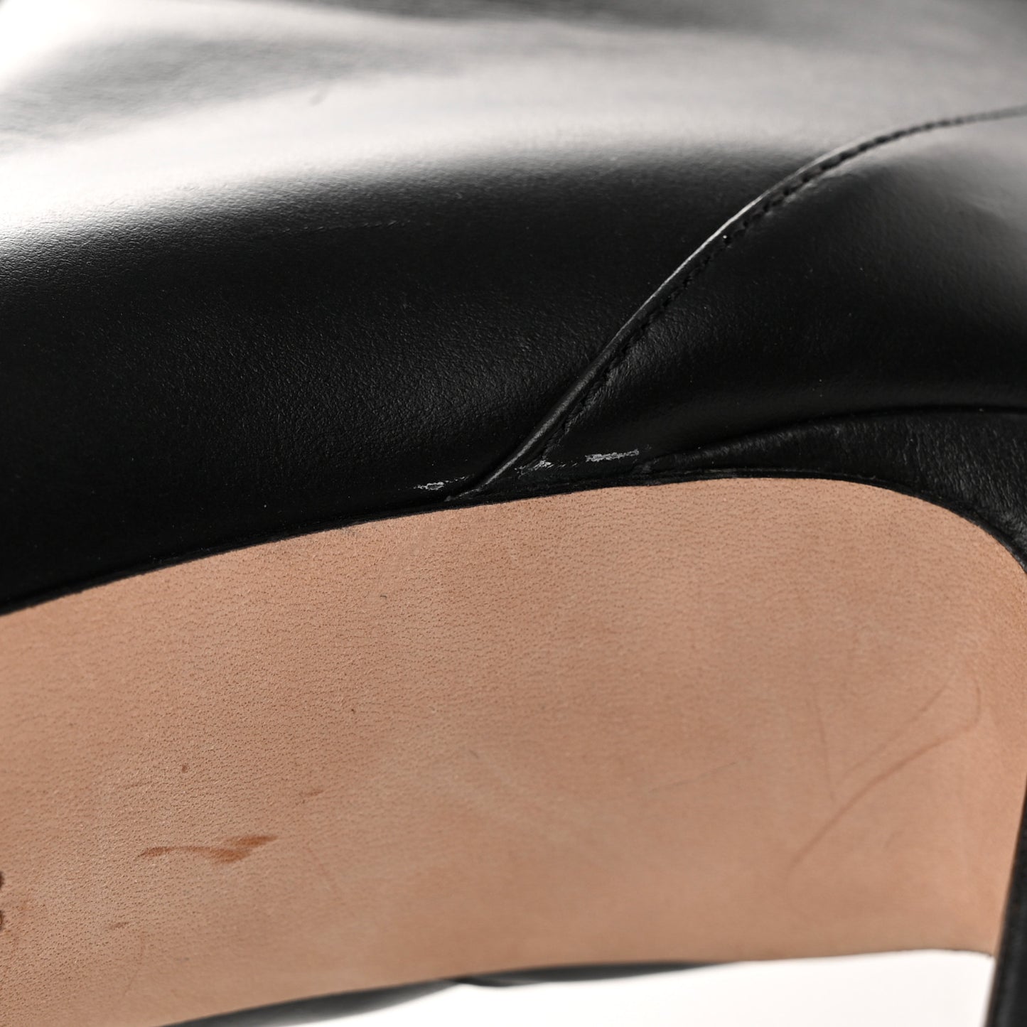 Shiny Calfskin Mahesa 85 Knee High Boots 36 Black