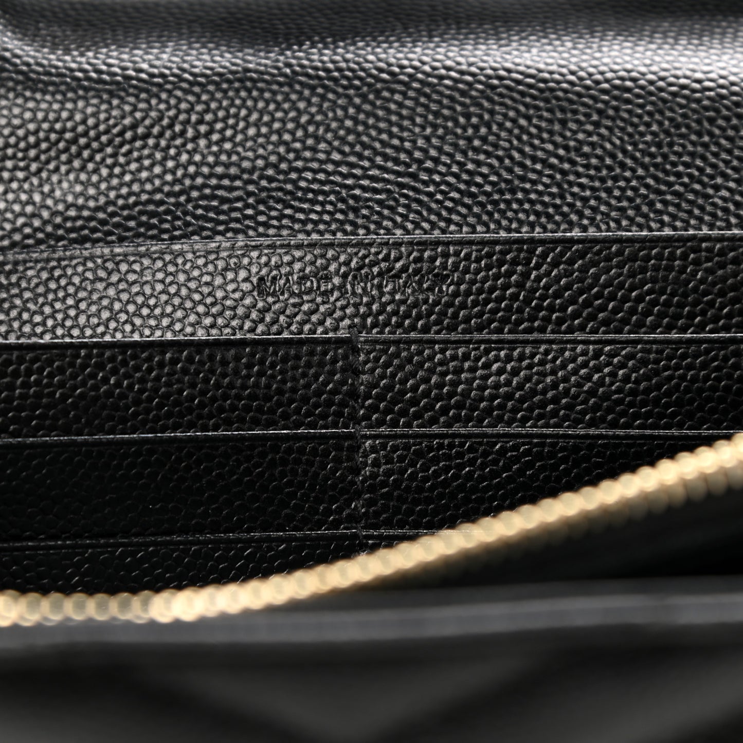 Grain De Poudre Matelasse Chevron Monogram Chain Wallet Black