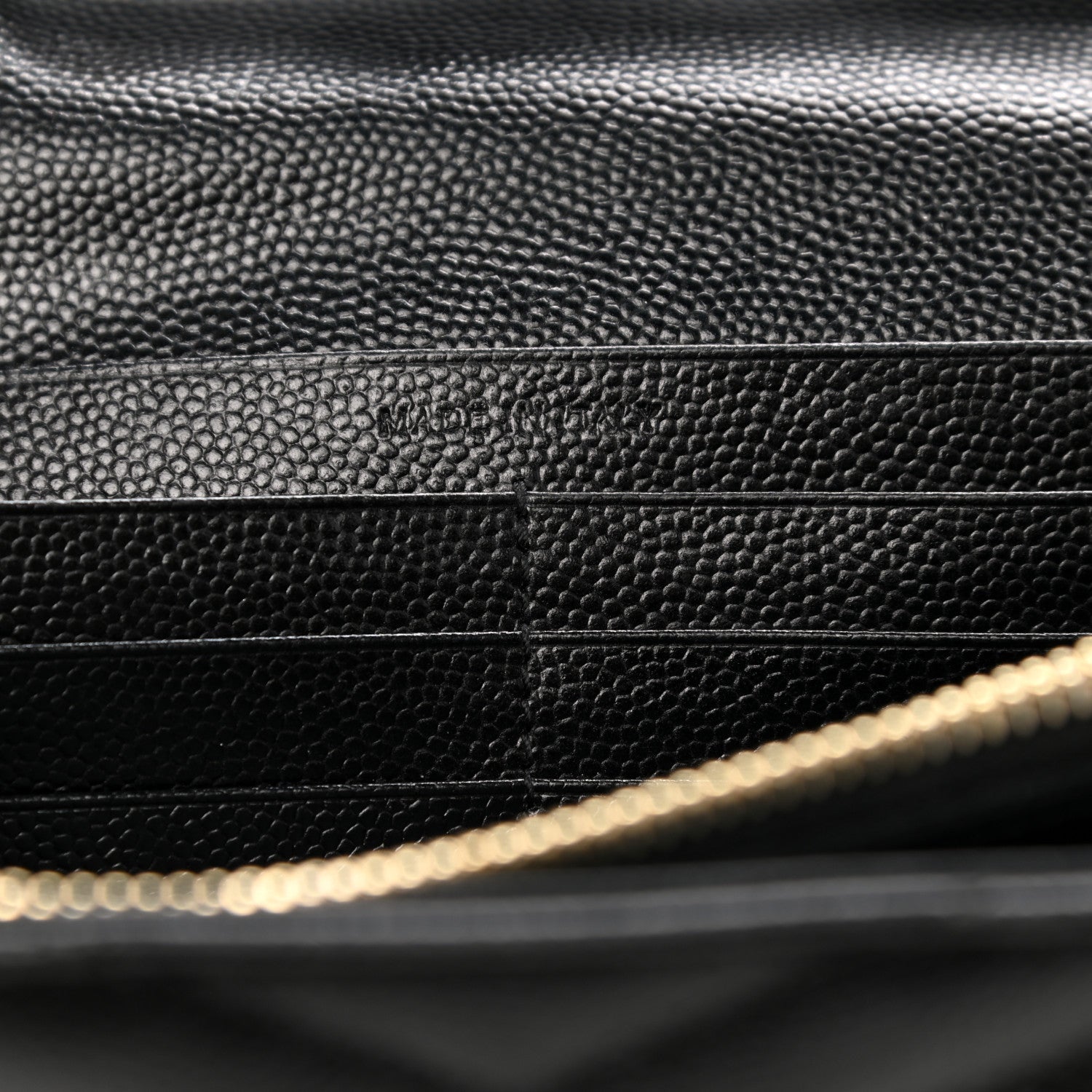 Saint Laurent Grain De Poudre Matelasse Chevron Monogram Chain Wallet Black 7 of 12