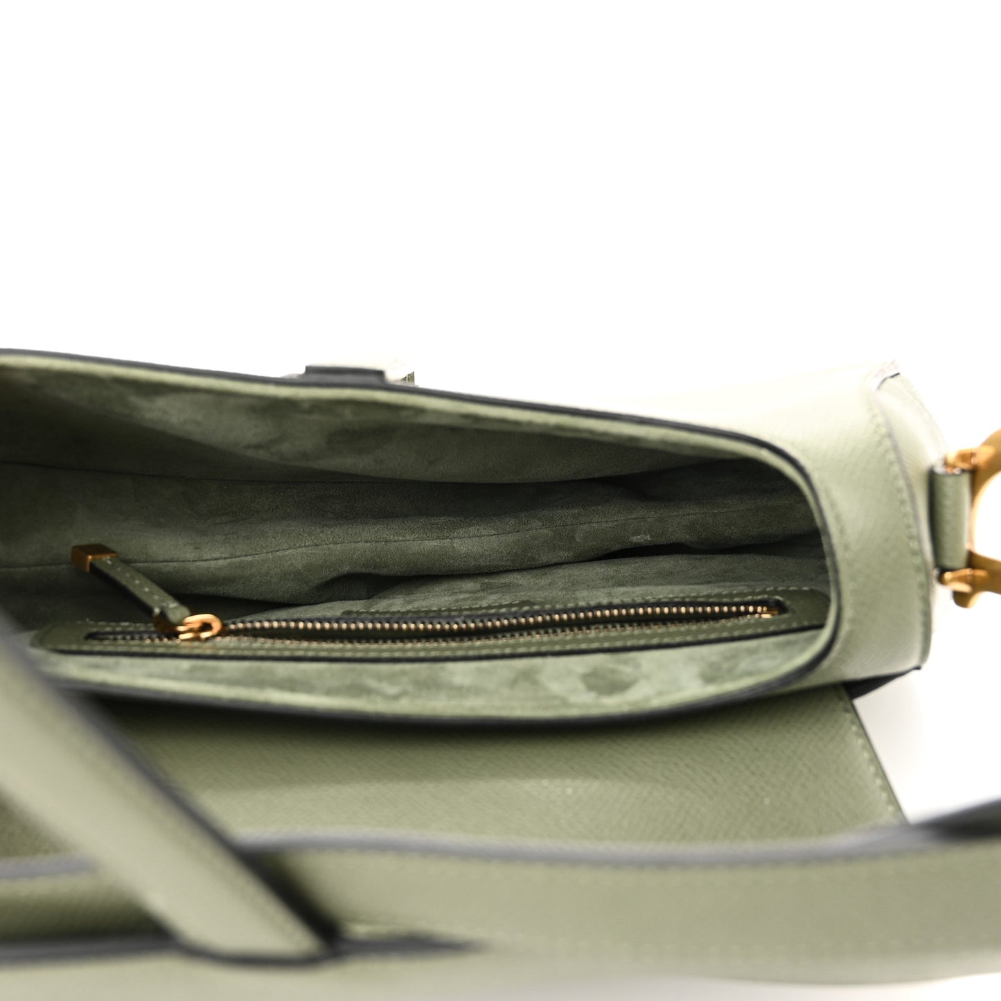 Grained Calfskin Saddle Bag Sage