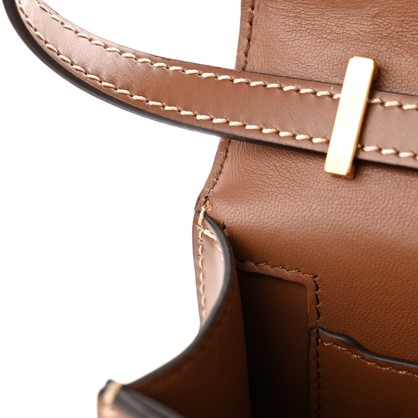 Canvas Calfskin Small TB Bag Natural