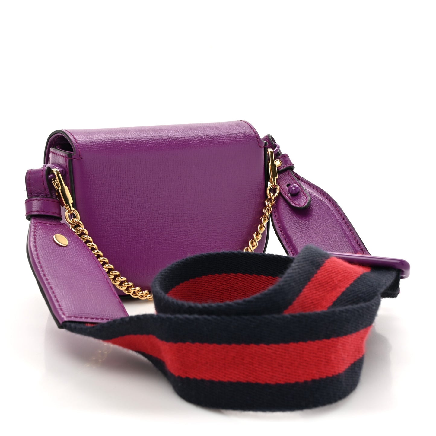Azalea Calfskin Web Monochrome Horsebit 1955 Wallet On Strap Purple